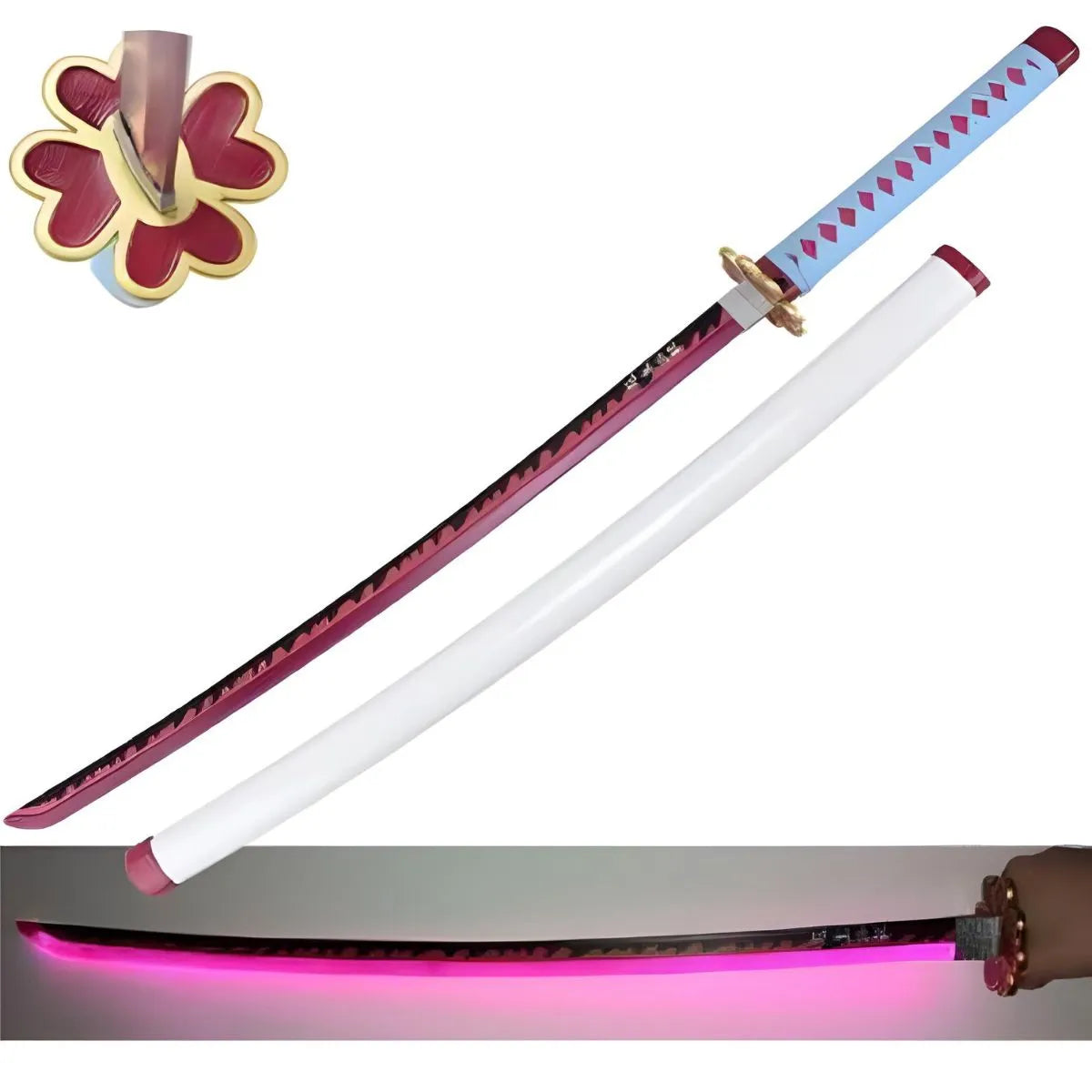 Katana Mitsuri Kanroji Réplica Decorativa Acero LED Kimetsu no Yaiba