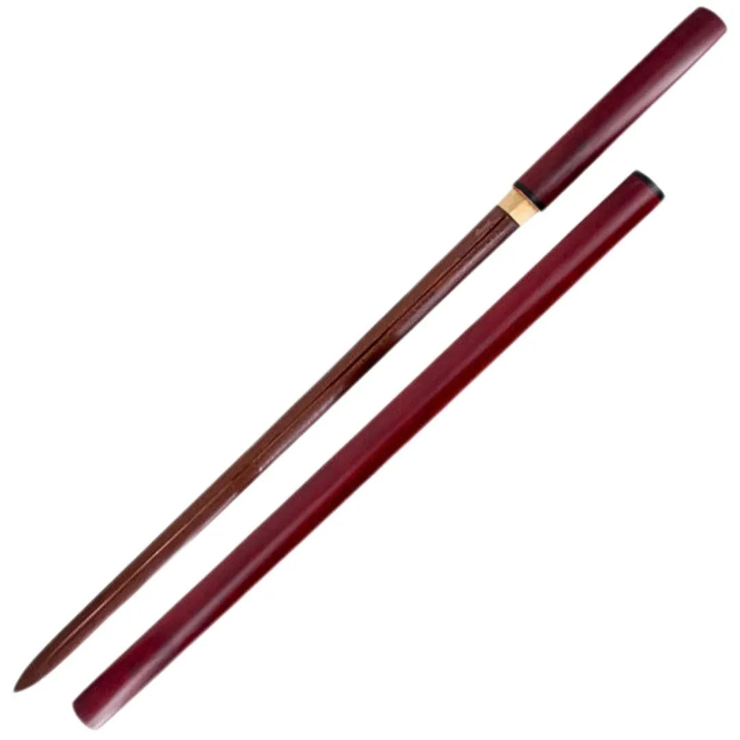 Katana Shirasaya funcional Acero de Damasco Rojo