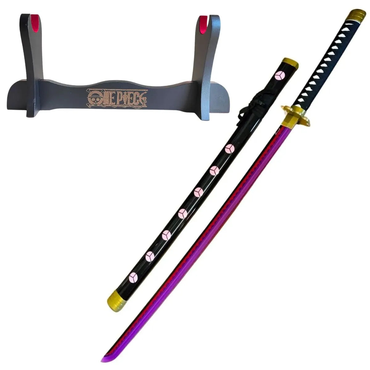 Katana Sushui de Zoro Negra de One Piece de bambú con luces Led