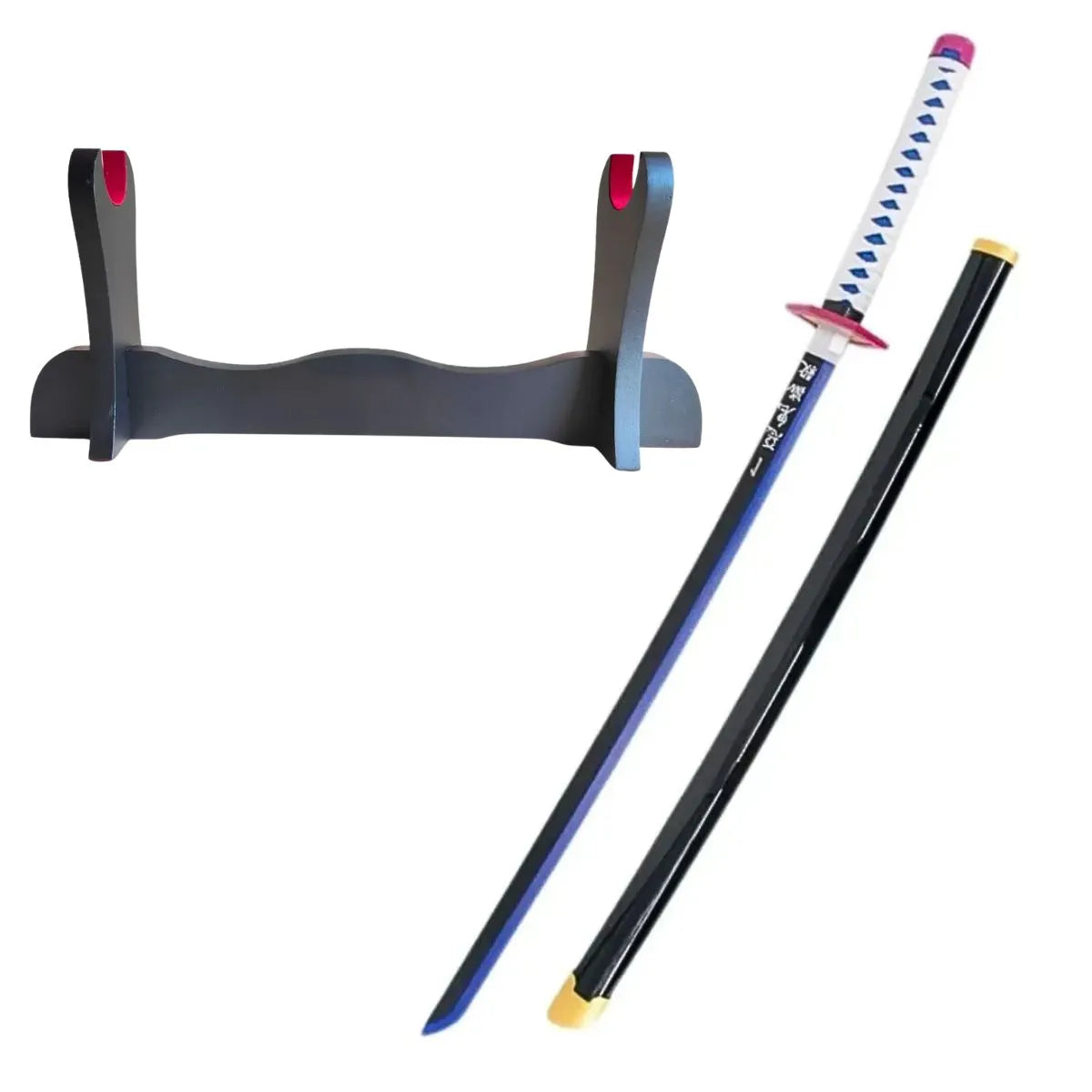 Katana de Giyuu Tomioka Kimetsu no Yaiba de Bambú con luces Led