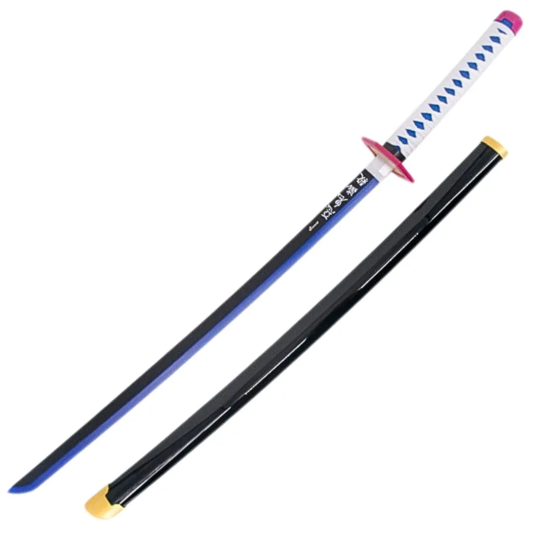 Imagen de Katana de Giyuu Tomioka Kimetsu no Yaiba de bambú con luces led S6050 parte de nuestra colección en Espadas y más, sitio oficial.