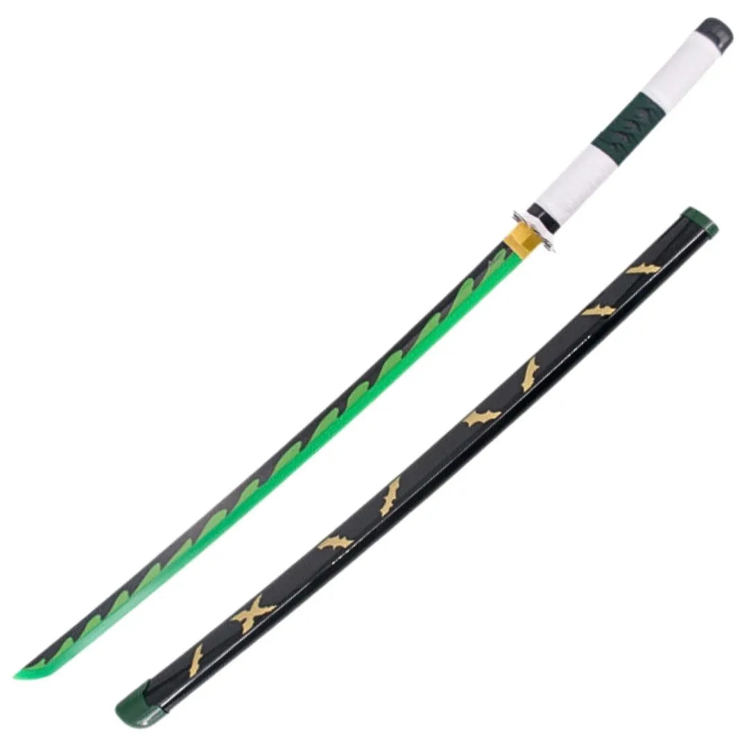 Katana de Sanemi Shinazugawa de Kimetsu no Yaiba de bambú con Led