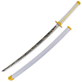 Katana de Zenitsu Agatsuma con hoja de madera de bambú Demon Slayer Kimetsu no Yaiba