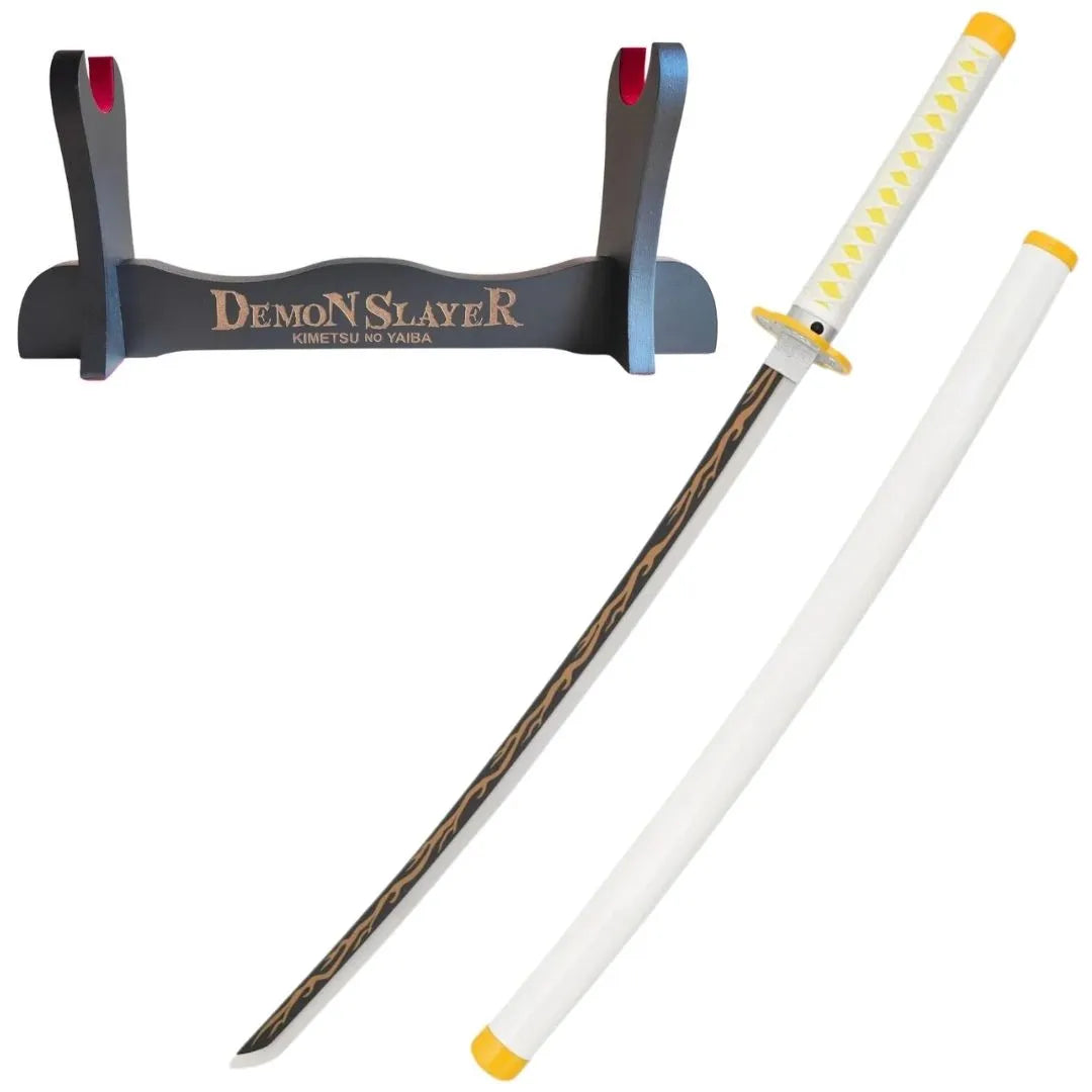 Katana de zenitsu con luces Led y hoja de acero con Expositor