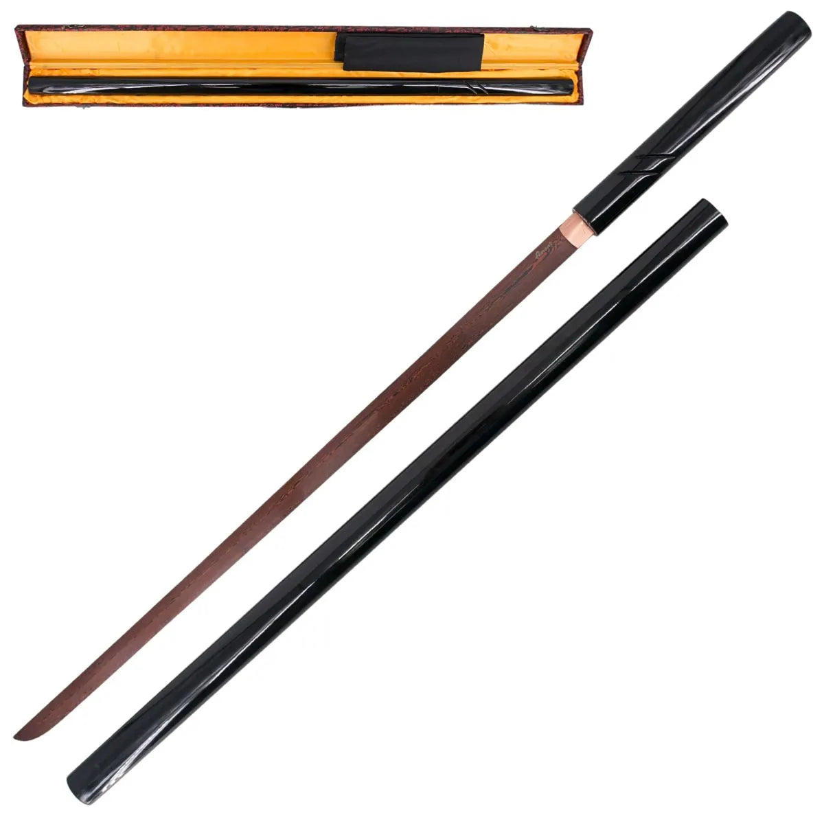 Katana shirasaya funcional Zatoichi Acero de Damasco rojo