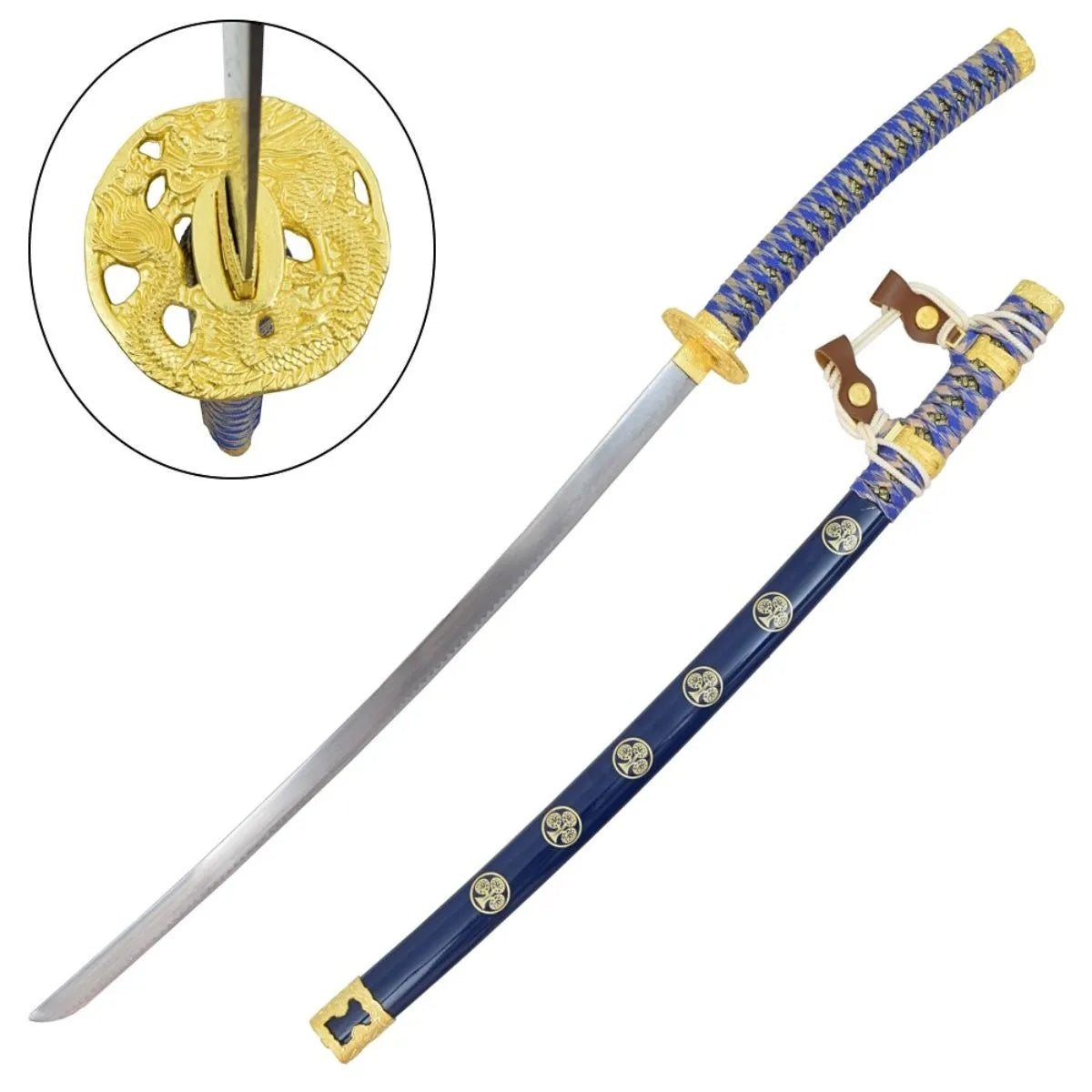 Katana tachi decorativo azul