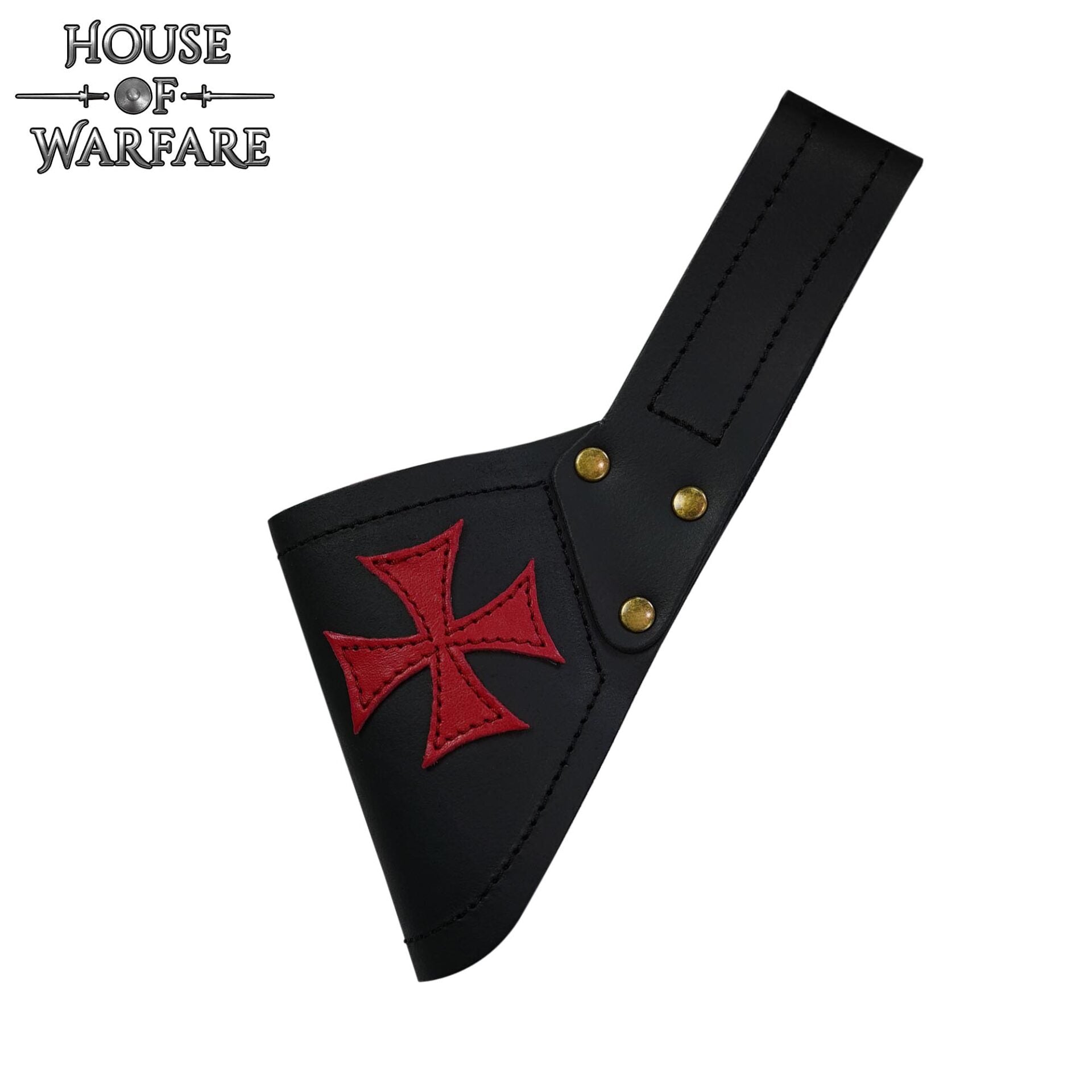 Rana Espada Templaria de Cuero con Aplique de Cruz Roja - Imagen 4