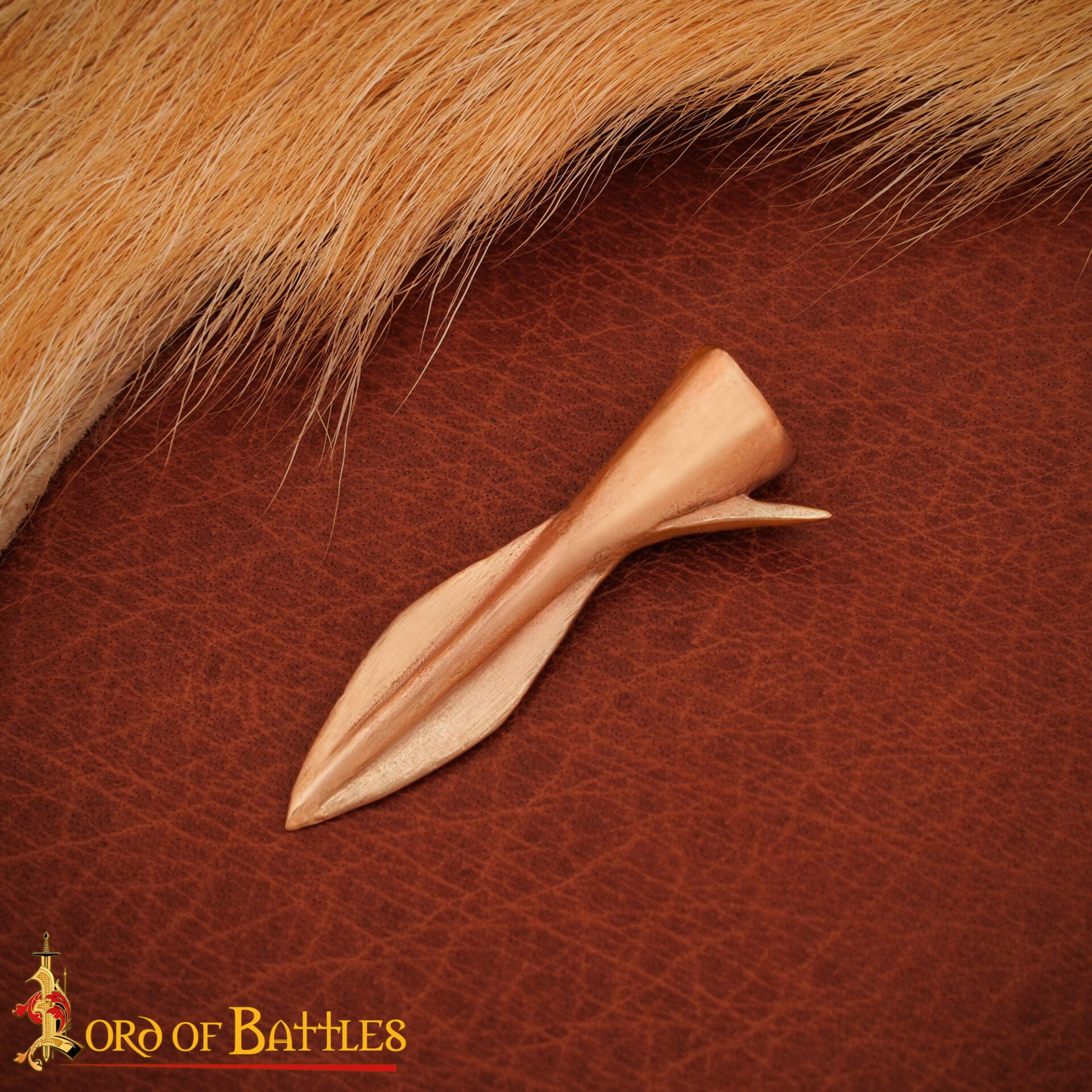 Punta de Flecha Romana de Bronce Fundido a la Cera Perdida de los Siglos I-ii, con Forma de Hoja 4,2 Cm - Imagen 1