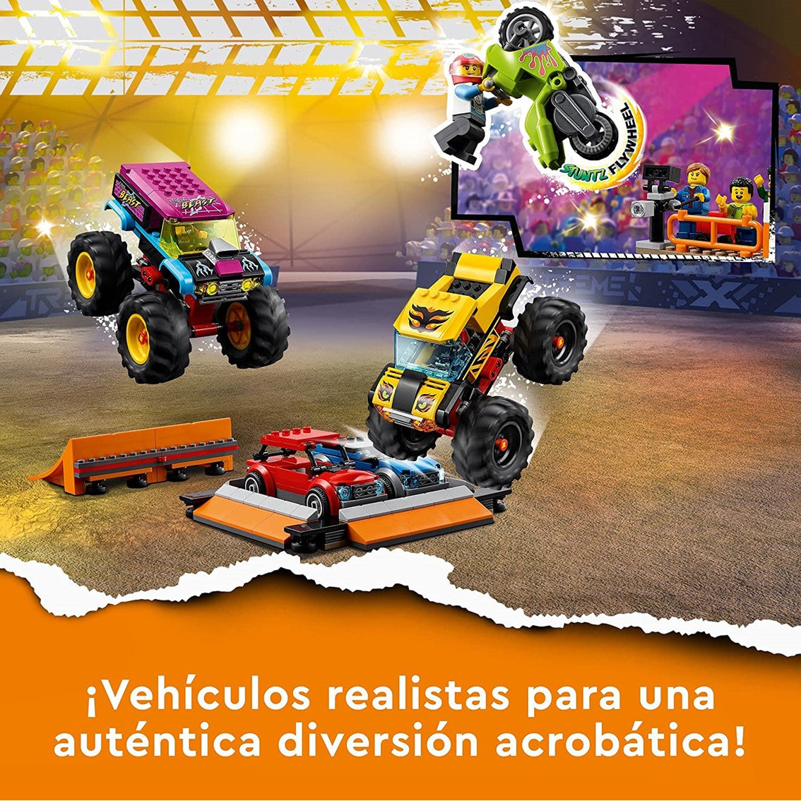 Imagen de LEGO CITY ESPECTÁCULO ACROBÁTICO ARENA parte de nuestra colección en Espadas y más, sitio oficial.