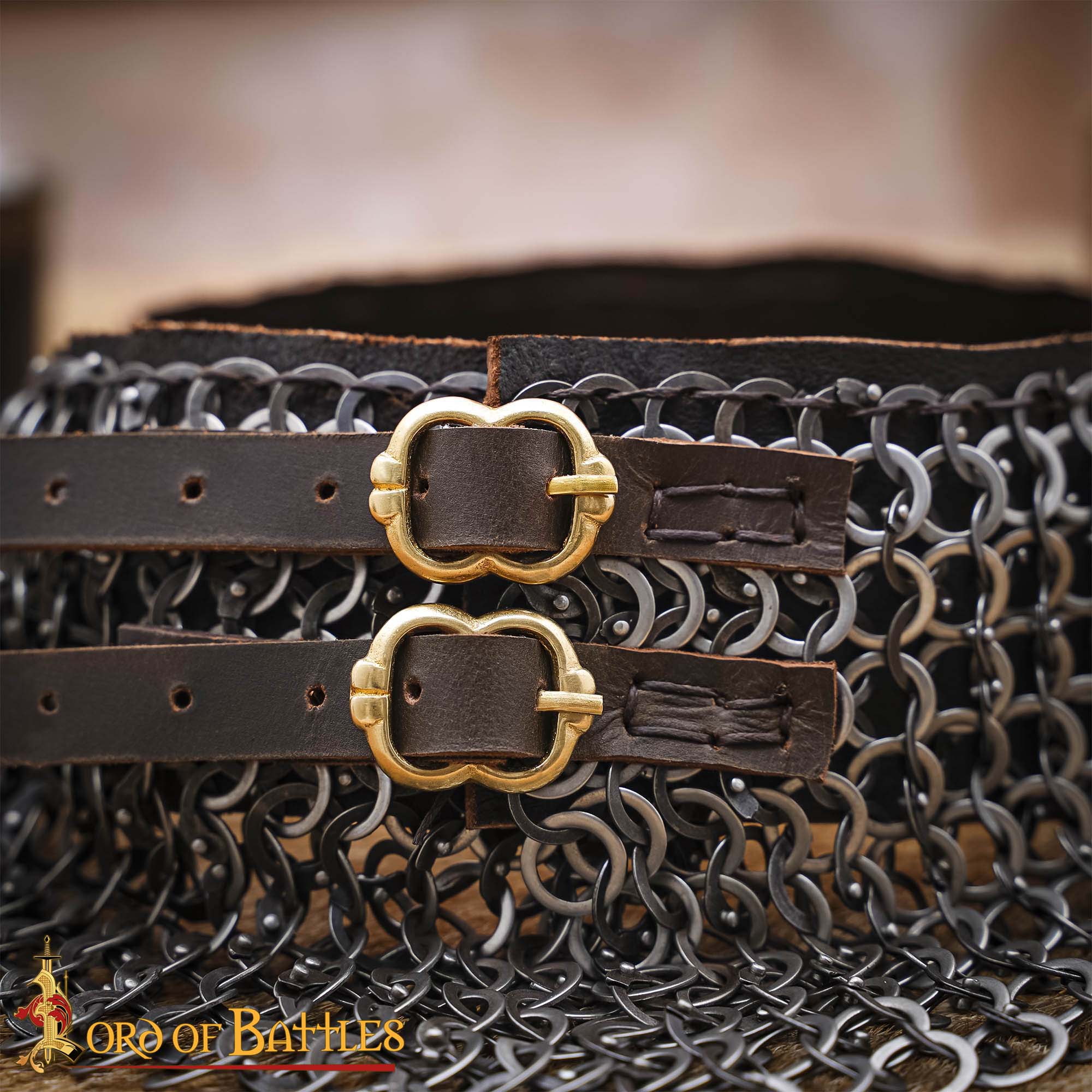 Gorget de Cota de Malla / Estándar - Anillo Plano Remachado de 9 Mm con Anillos Sólidos Planos Alternos, Acero Inoxidable de Calibre 18 - Ideal para Combate en Escenarios y Recreaciones - Imagen 6