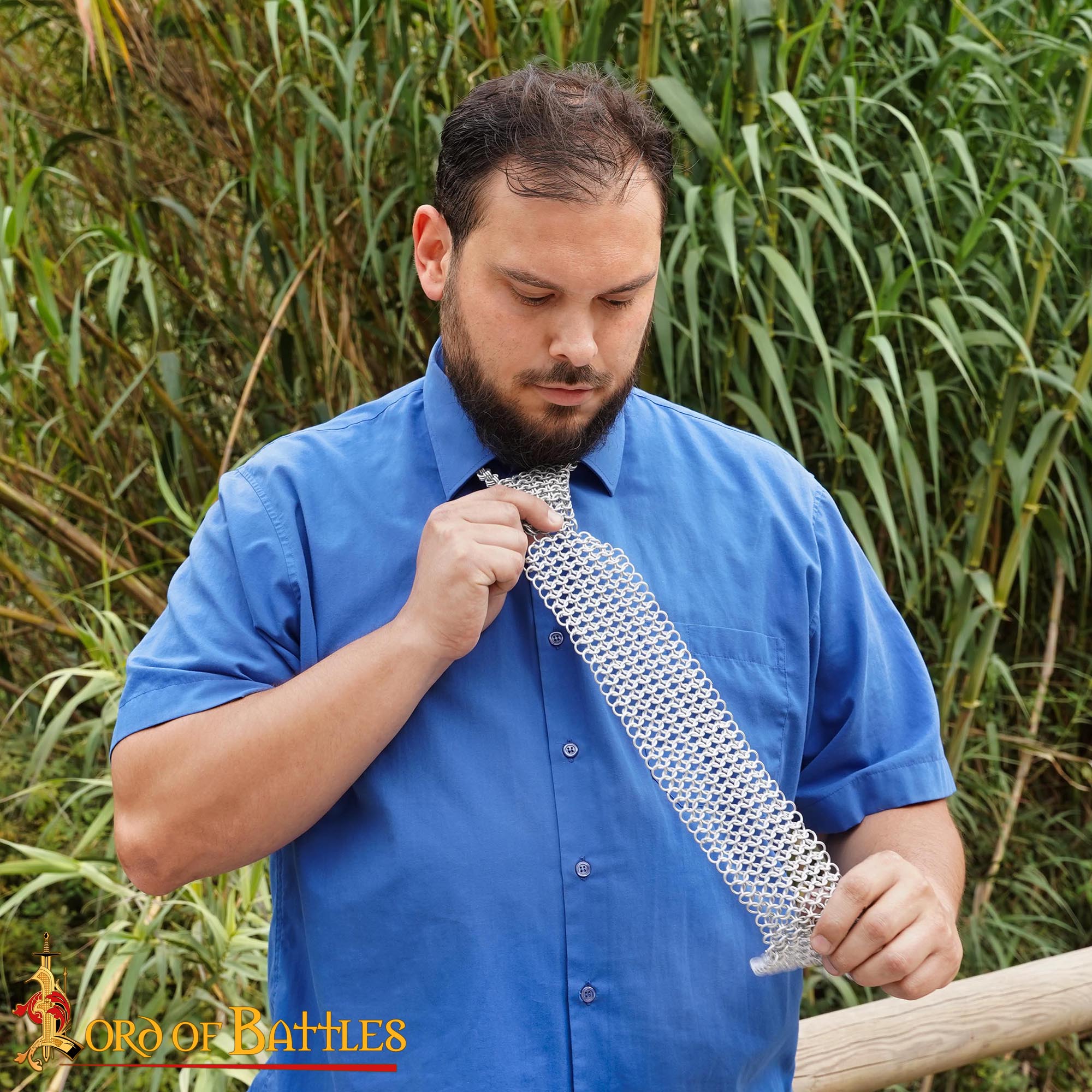 Corbata de Cota de Malla - Aluminio de 8mm 16 Gauge - Corbata Vikinga Hecha a Mano para Larp, Cosplay, Renacimiento, Steampunk Gótico, Regalos para Hombres y Guerreros - Imagen 4