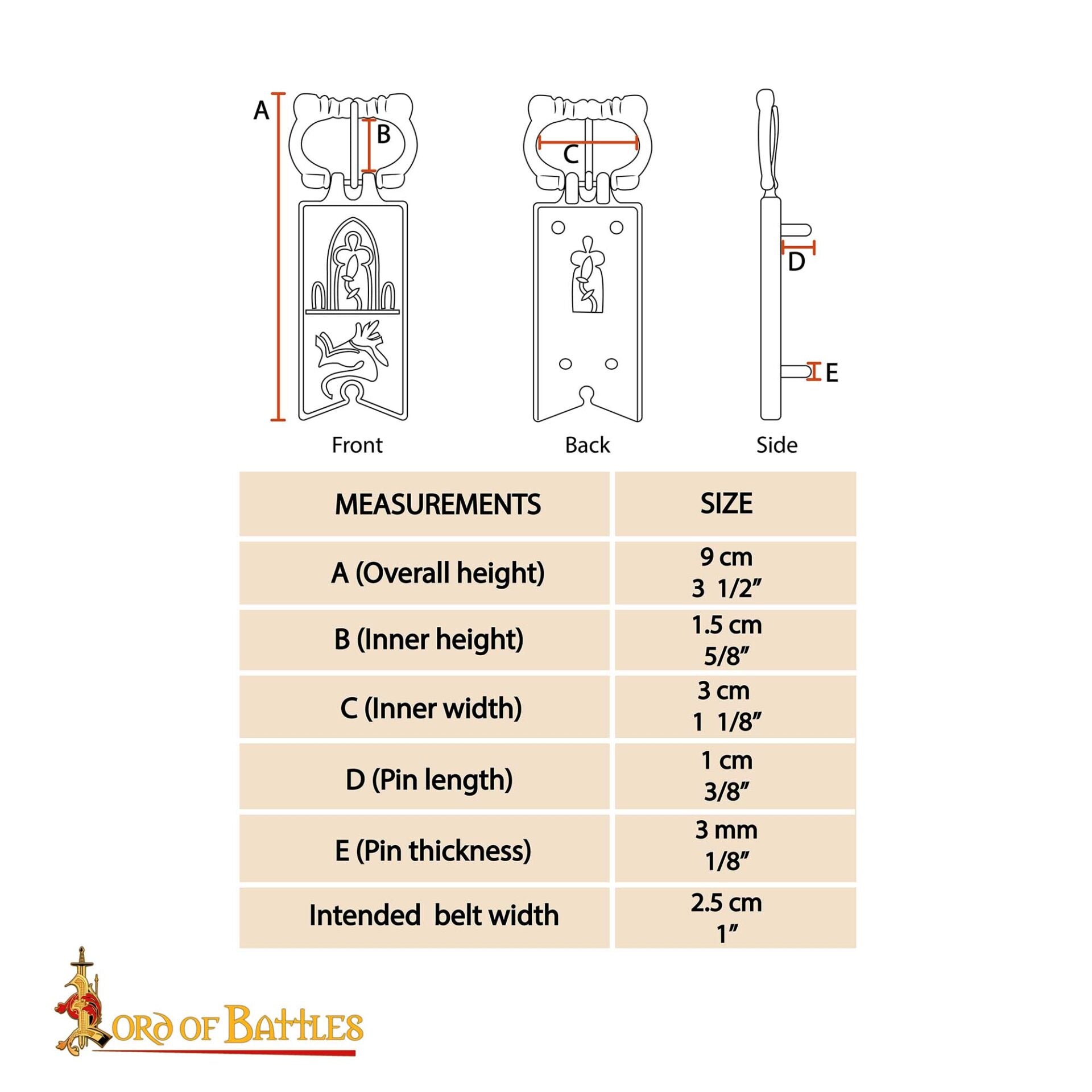 Hebilla Medieval de Latón con Cardo Cerrado - Accesorio para Cinturón Macizo - Imagen 19