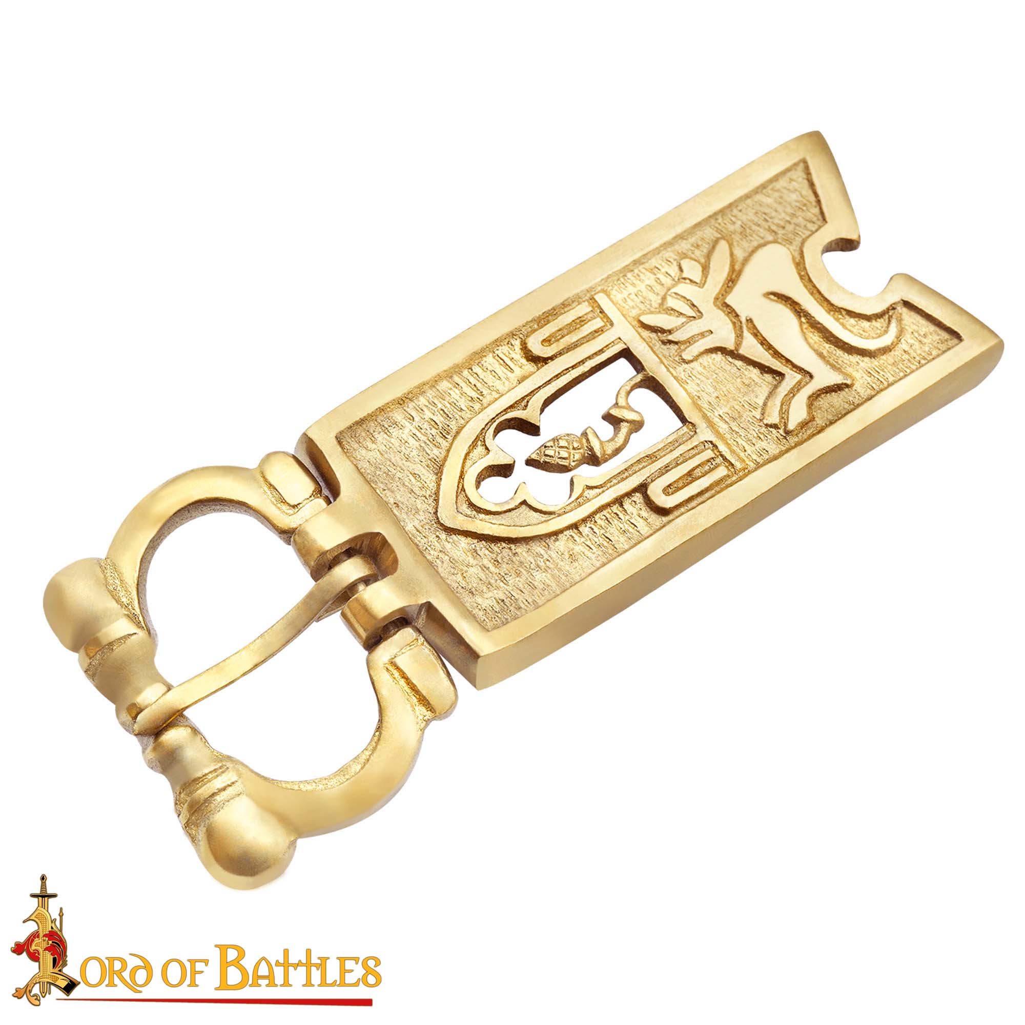 Hebilla Medieval de Latón con Cardo Cerrado - Accesorio para Cinturón Macizo - Imagen 4