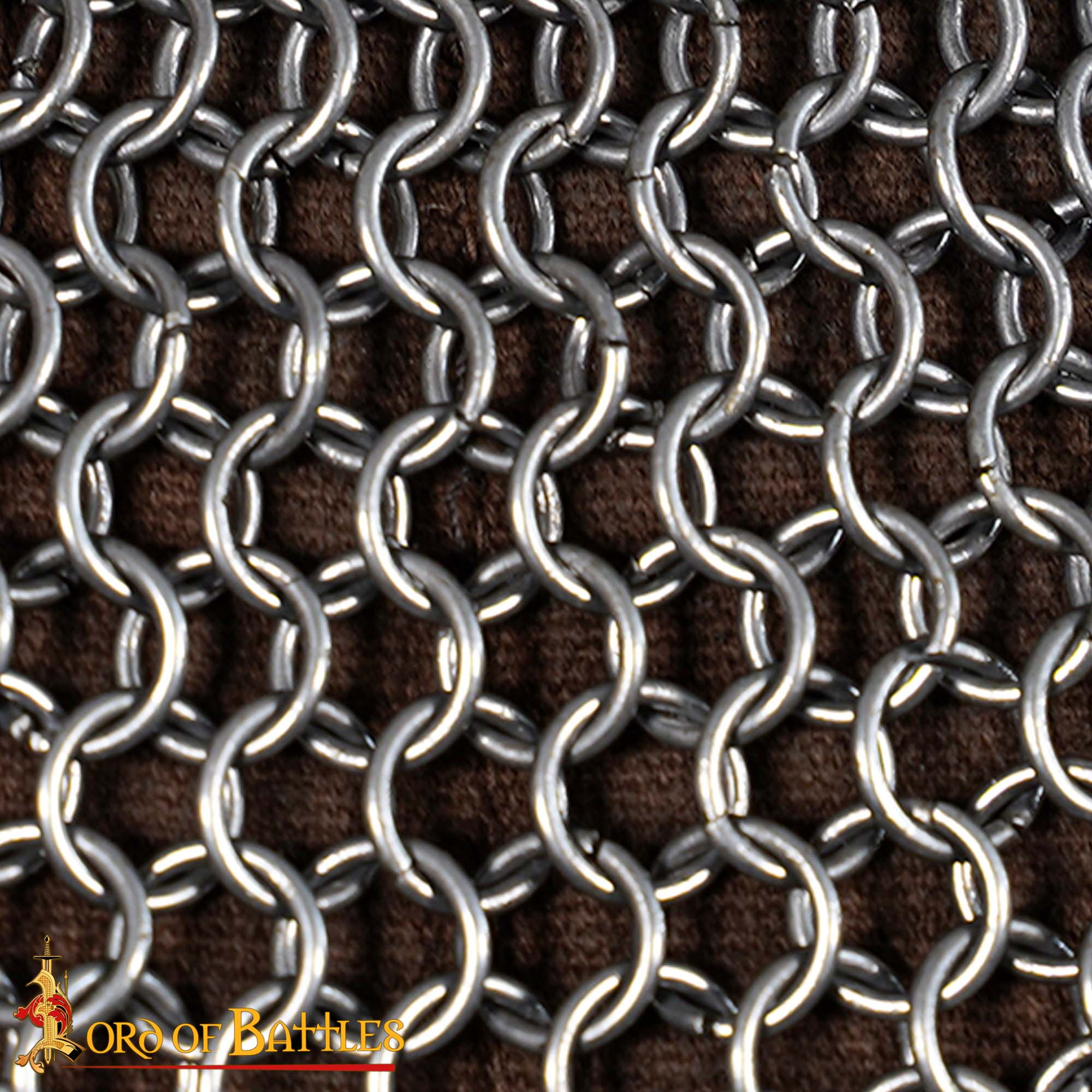 Cofia Medieval de Cota de Malla - Abertura en V - Acero para Muelles de Calibre 16 - Anillas de 9 Mm Conificado - Imagen 7