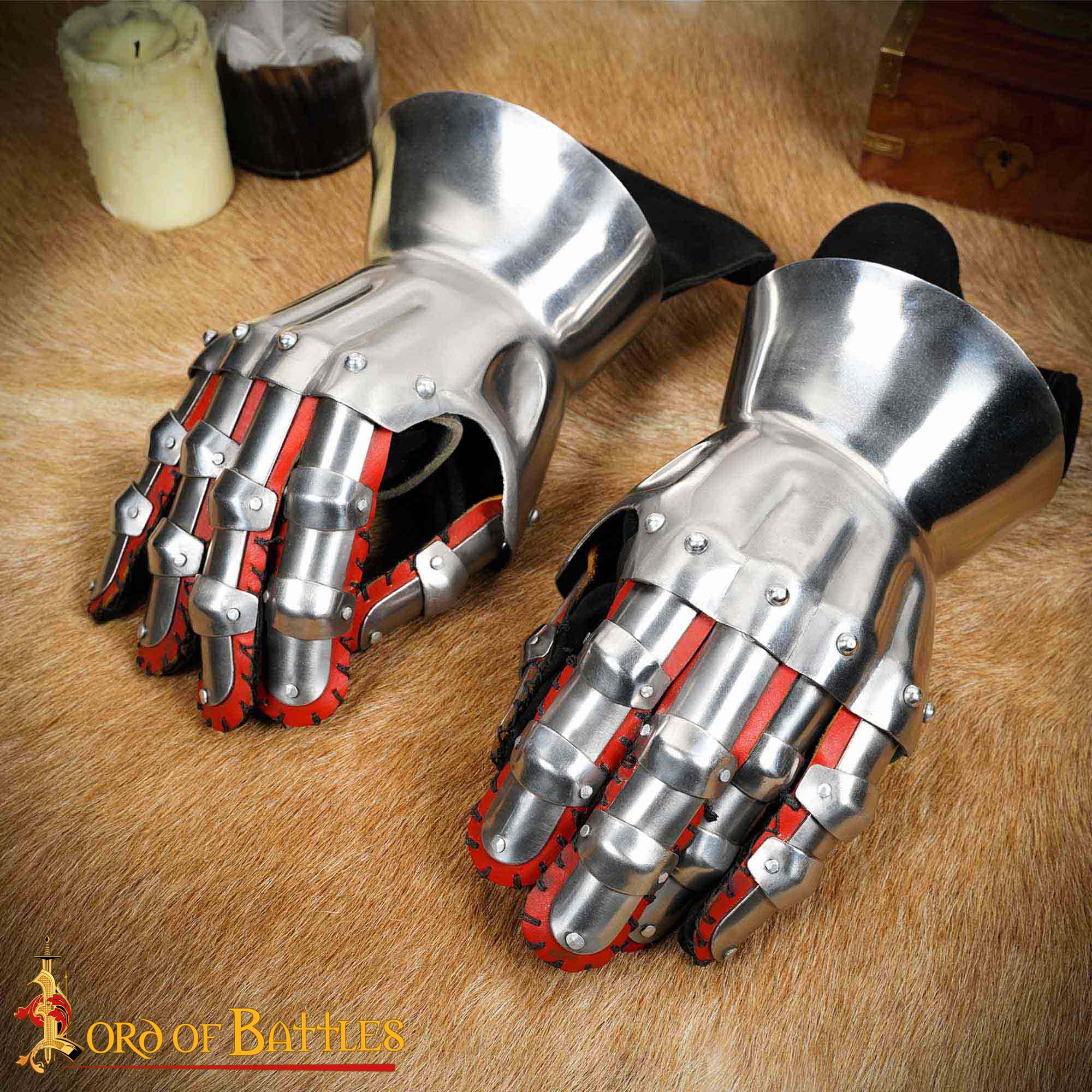 Guanteletes Medievales de Reloj de Arena del Siglo Xiv - Guantes de Caballero Articulados de Acero de Calibre 16 - Auténtica Armadura Gótica de Protección para las Manos - Imagen 1