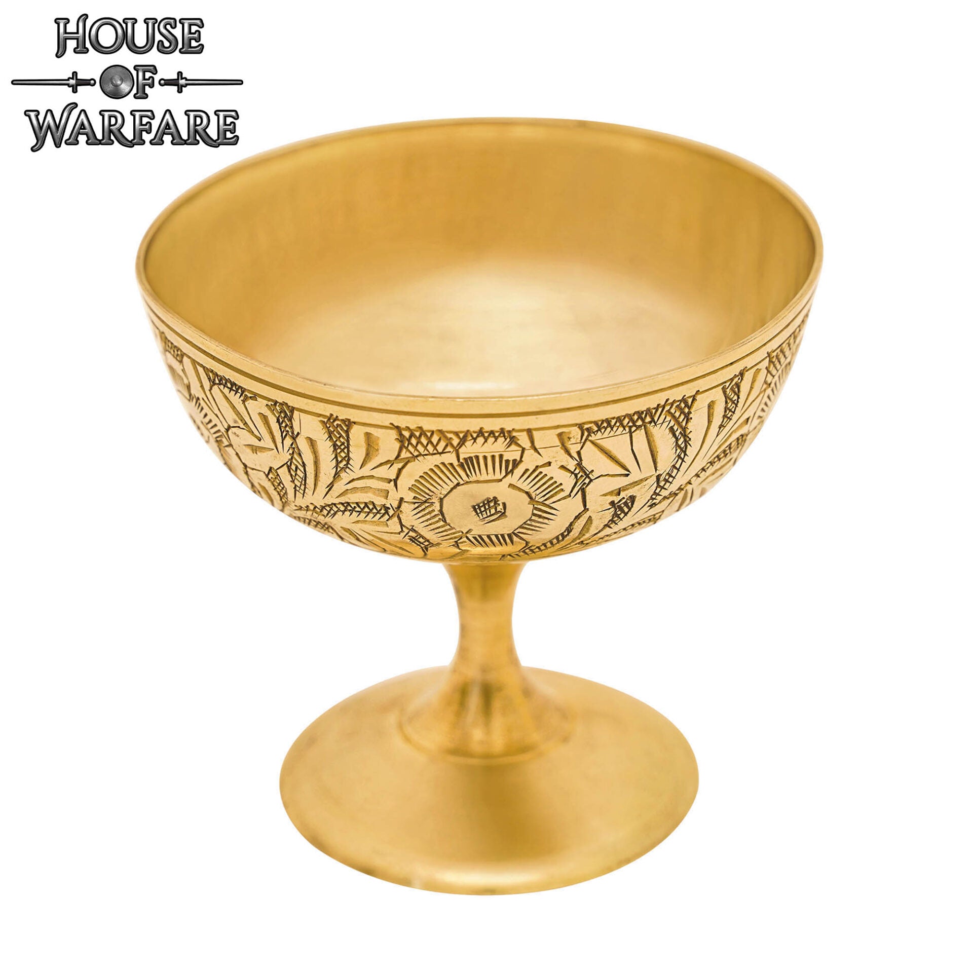 Copa Medieval Cáliz Vintage de Latón - Copa en Relieve para Fiestas y Decoración del Hogar - Imagen 4