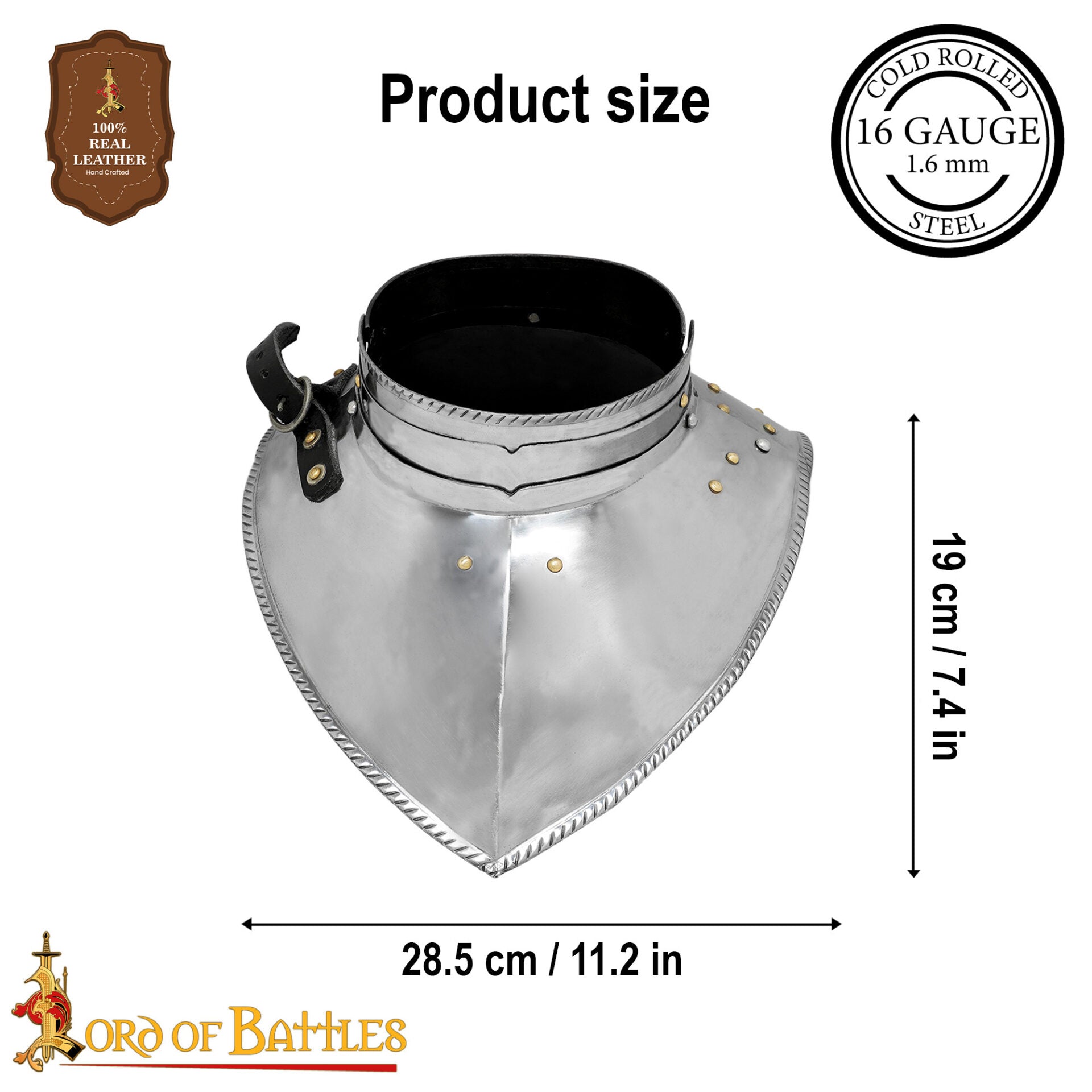 Elegante Garrote Medieval de Acero Calibre 16 - Imagen 3