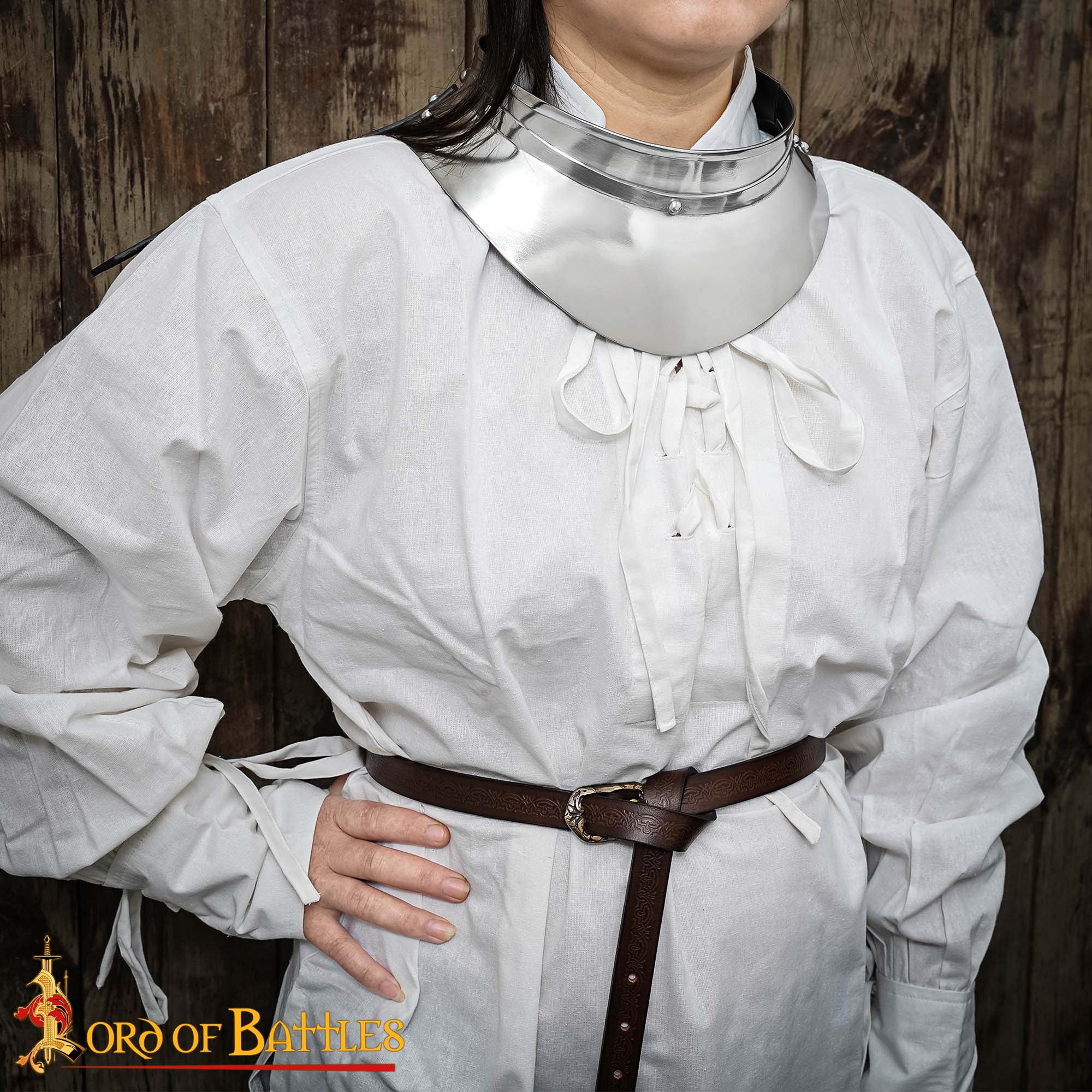 Renaissance Lady Conquistador Gorget Pequeño de Acero Calibre 16 - Imagen 2