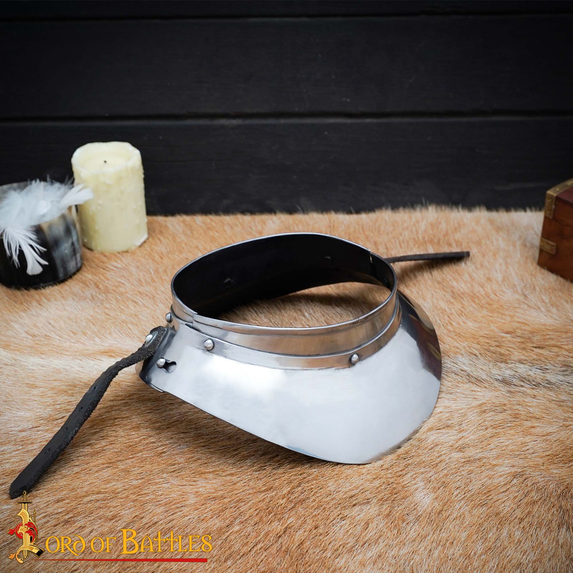 Renaissance Lady Conquistador Gorget Pequeño de Acero Calibre 16 - Imagen 1