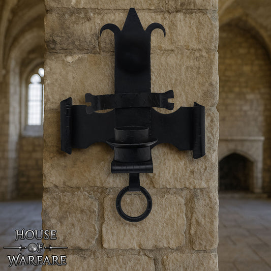 Castillo Medieval Candelabro de Pared de Hierro | Portavelas Gótico Forjado a Mano - Imagen 2