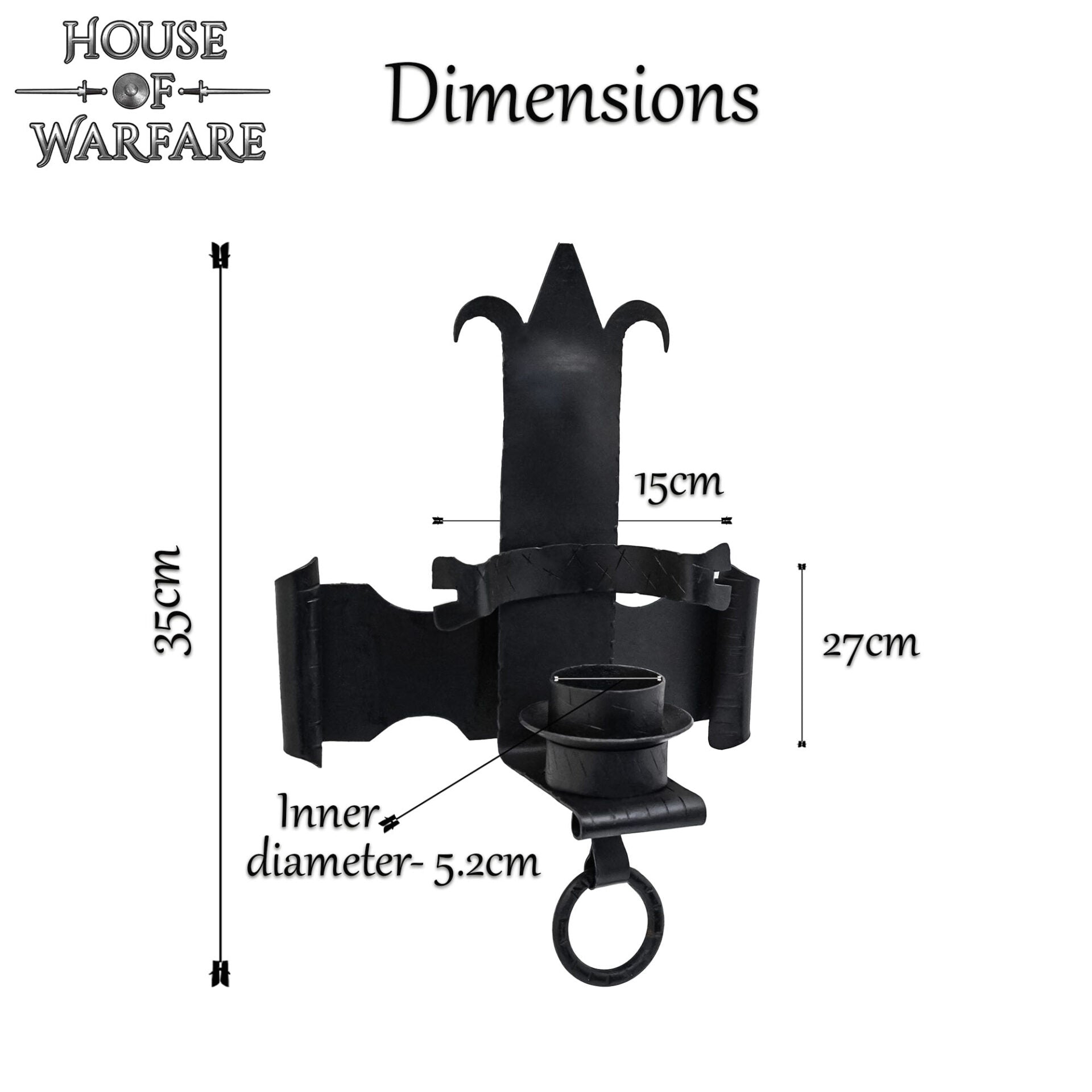 Castillo Medieval Candelabro de Pared de Hierro | Portavelas Gótico Forjado a Mano - Imagen 3