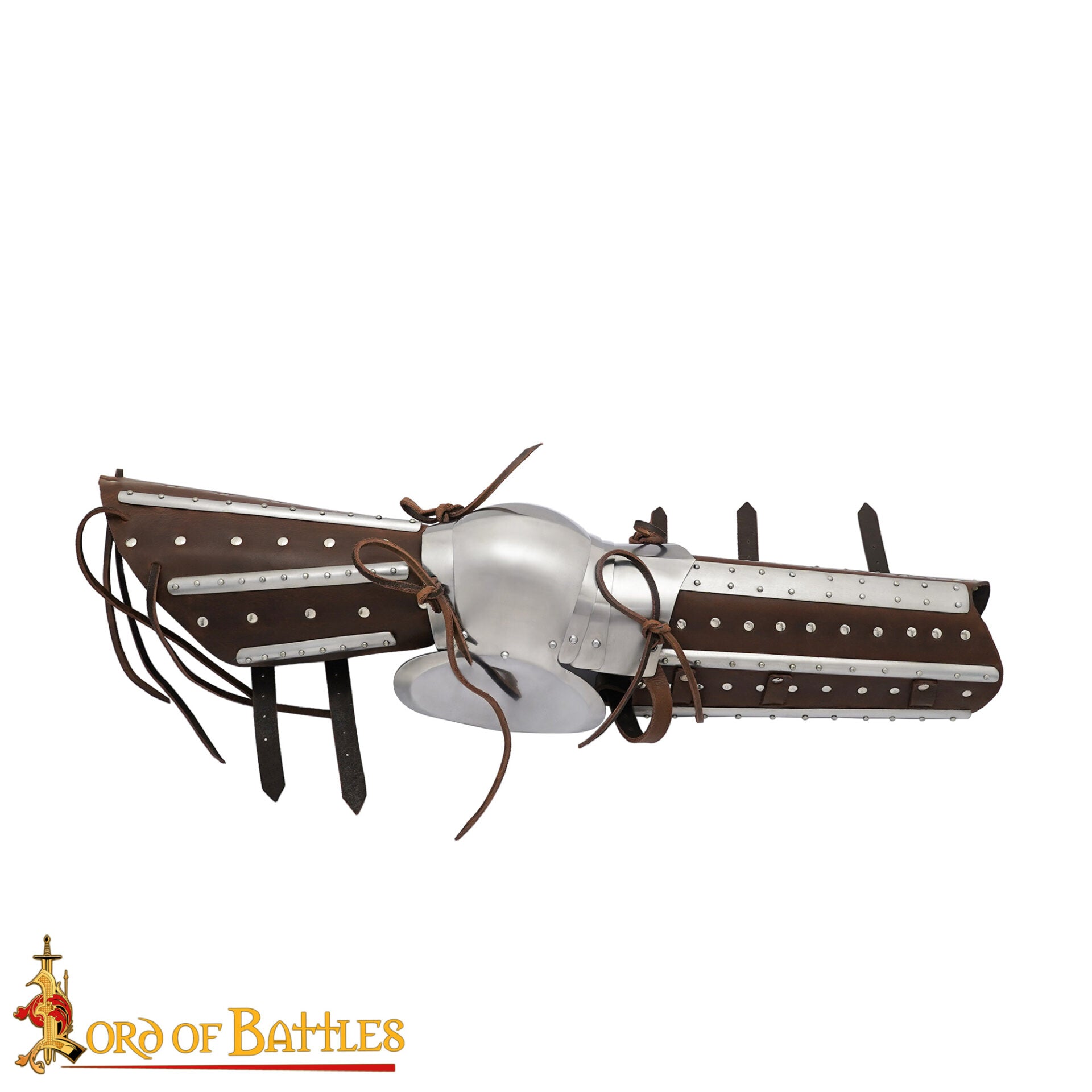 Armadura Medieval de Piernas Entablilladas - Acero Pulido Calibre 16 con Correas de Cuero - Ajuste Regulable - Imagen 5