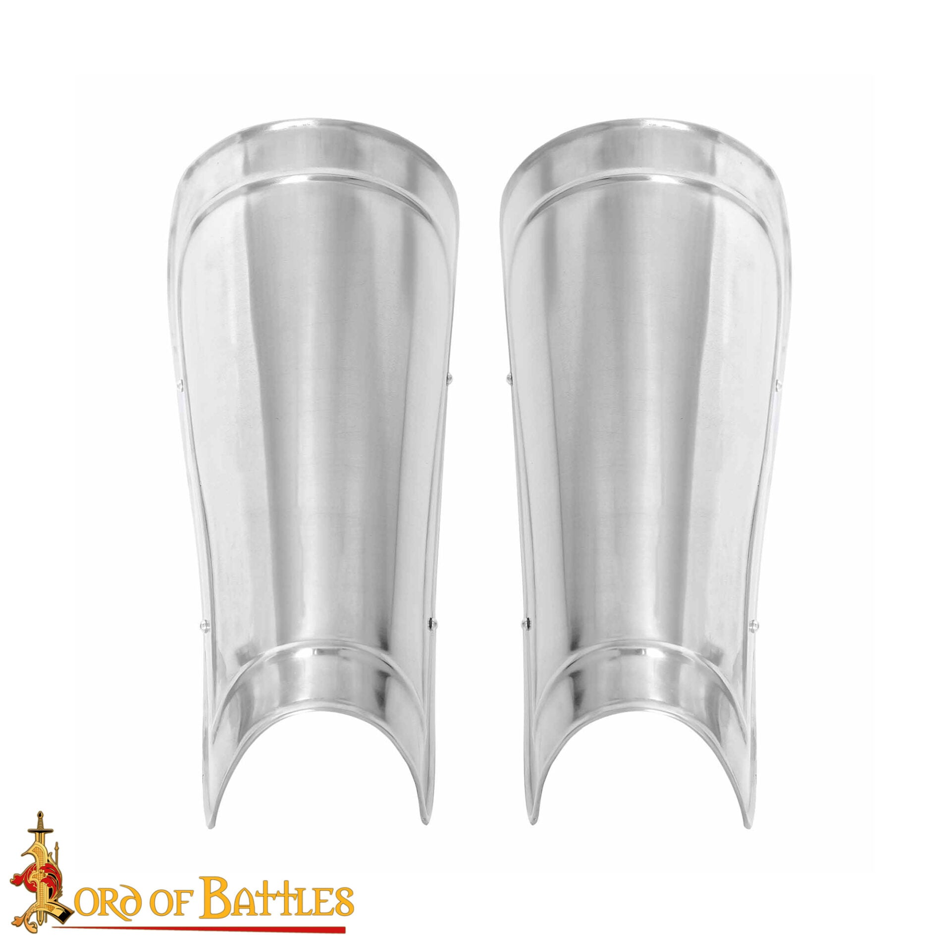 Grebas Medievales de Acero Liso - Armadura de Piernas del Siglo Xiv para Guerreros Listos para la Batalla - Imagen 4