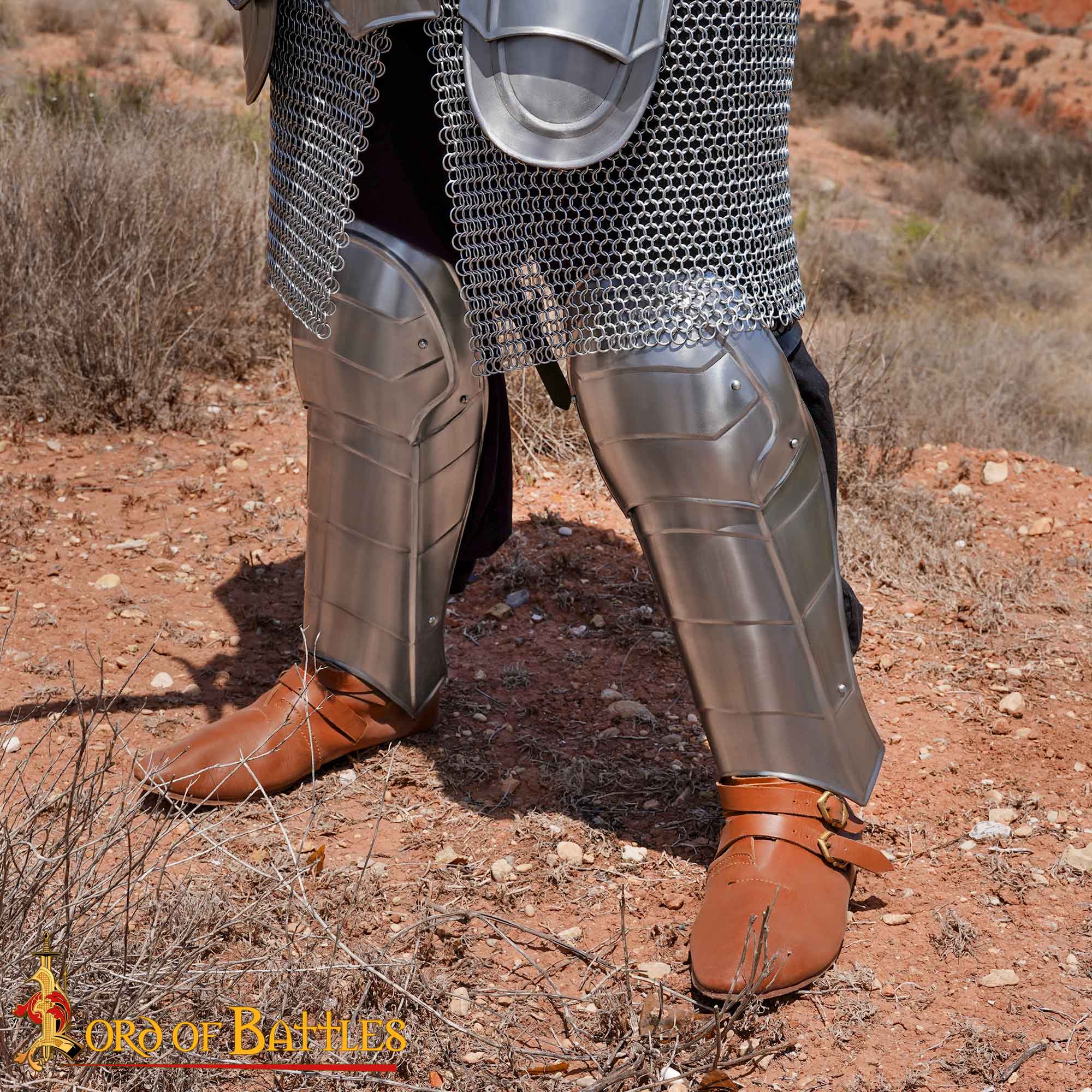 Grebas de Acero Dark Knight con Poleyns / Rodilleras Incluidas Calibre 18 - Imagen 2