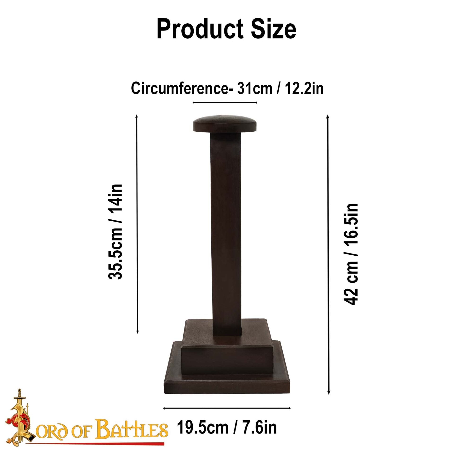 Soporte de Madera Auténtica Hecho a Mano para Cascos con o sin Aventail - Imagen 3