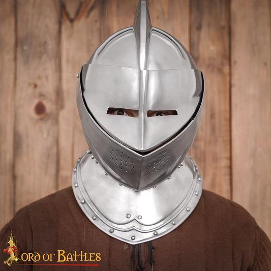 Casco Cerrado Renaissance con Visera Móvil Bevor Integrada Calibre 16 - Imagen 2