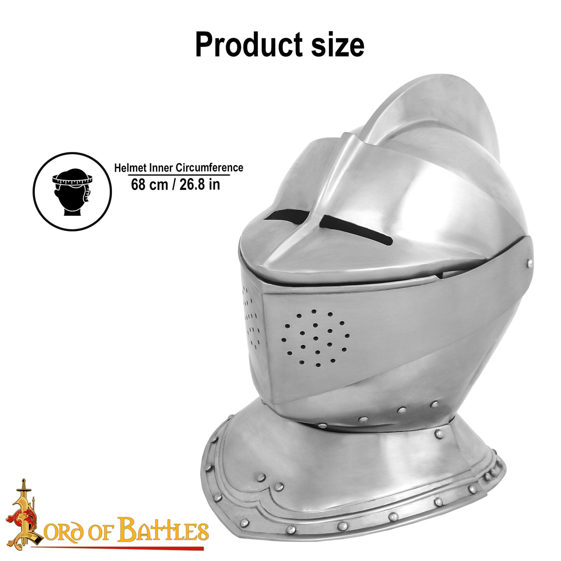 Casco Cerrado Renaissance con Visera Móvil Bevor Integrada Calibre 16 - Imagen 3