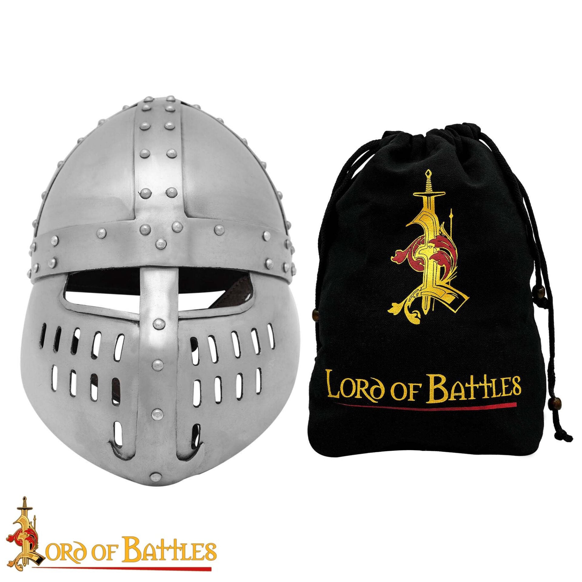 Casco Normando Spangenhelm del Siglo Xii-xiii con Protector Facial - Armadura Medieval de Acero Dulce de Calibre 16 - Imagen 4