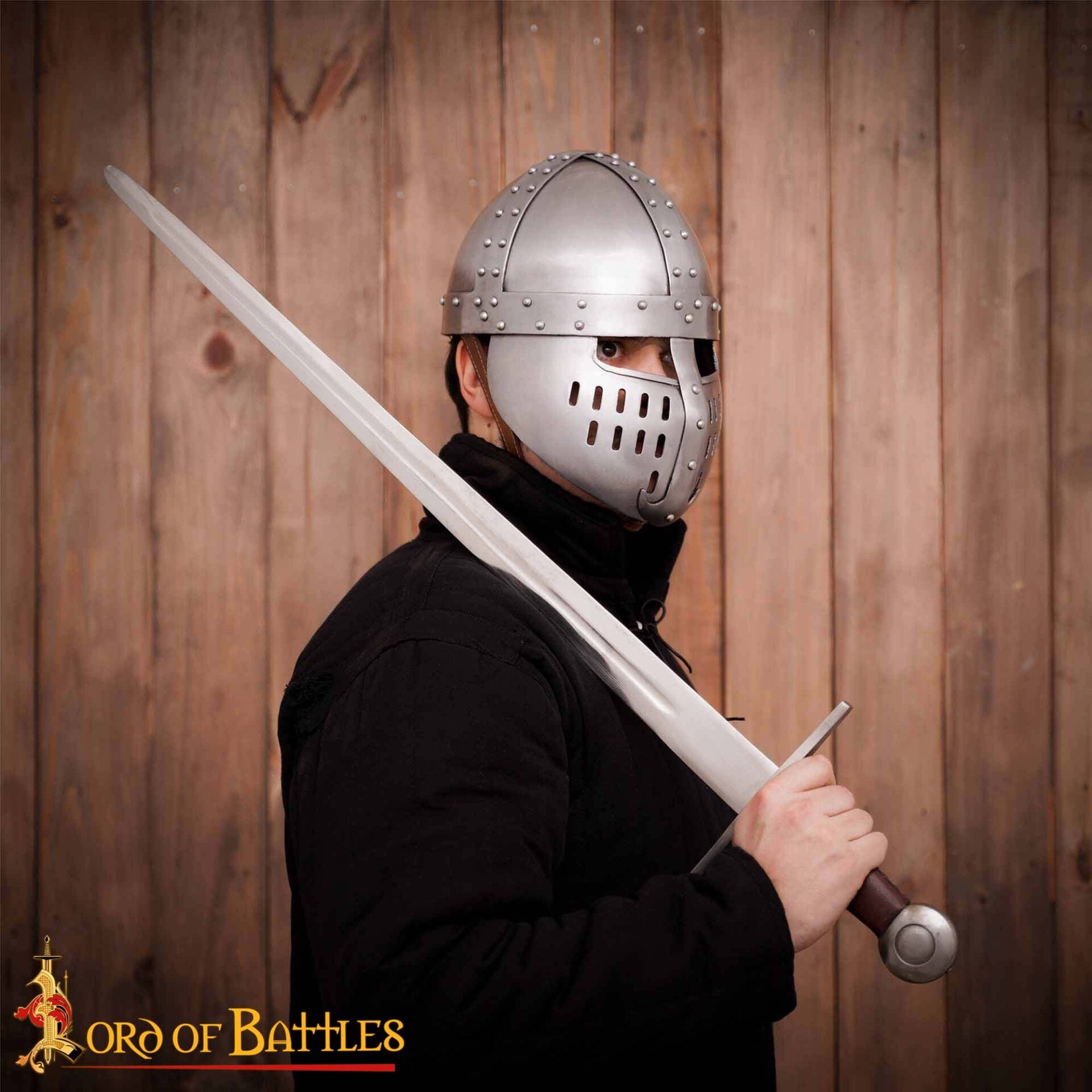 Casco Normando Spangenhelm del Siglo Xii-xiii con Protector Facial - Armadura Medieval de Acero Dulce de Calibre 16 - Imagen 6