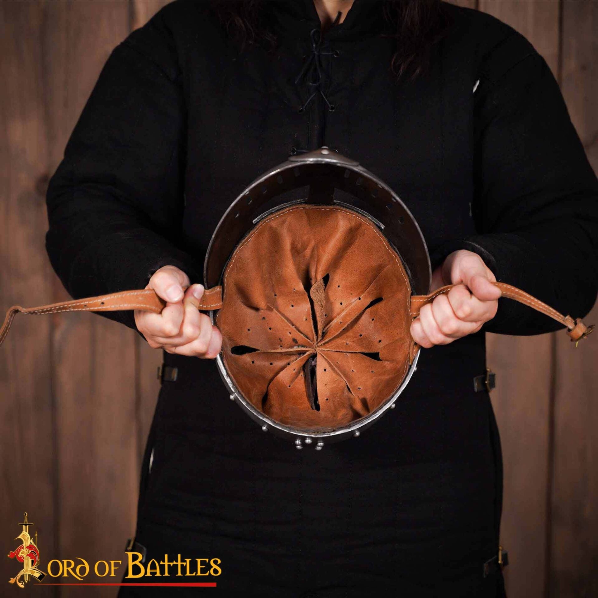 Casco Normando Spangenhelm del Siglo Xii-xiii con Protector Facial - Armadura Medieval de Acero Dulce de Calibre 16 - Imagen 8