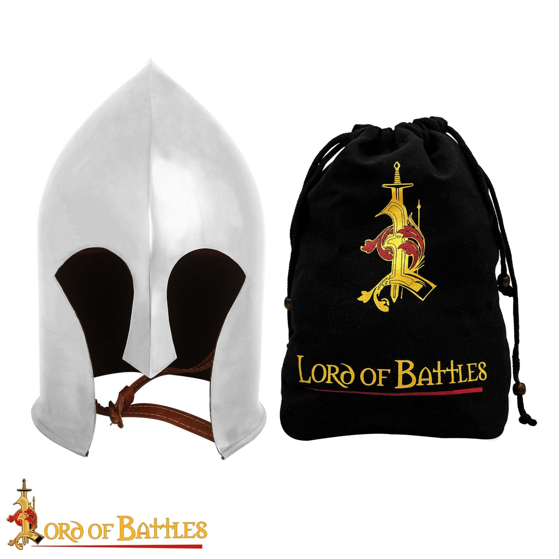 Casco de Guerrero Elfo con Forro de Cuero Auténtico para Larp y Cosplay Calibre 16 - Imagen 4