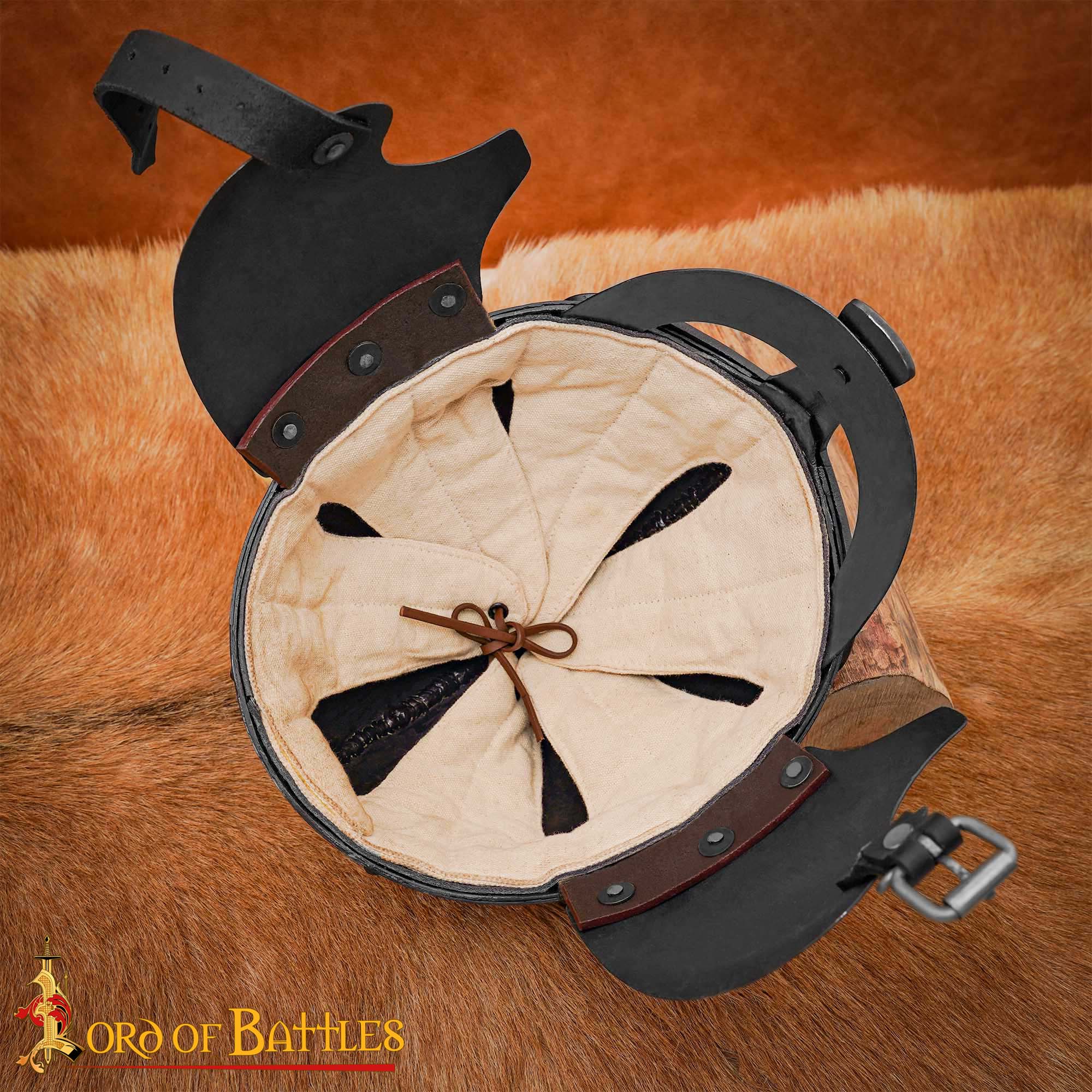 Casco de Acero Ennegrecido Inspirado en Viking Vendel con Forro Acolchado Calibre 16 - Imagen 5