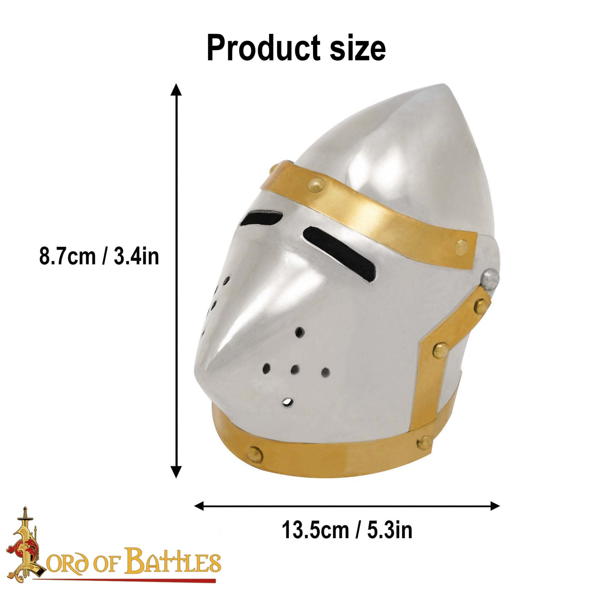Mini Casco Pequeño Decorativo Cara de Cerdo Bascinet - Réplica de Casco Medieval - Imagen 3