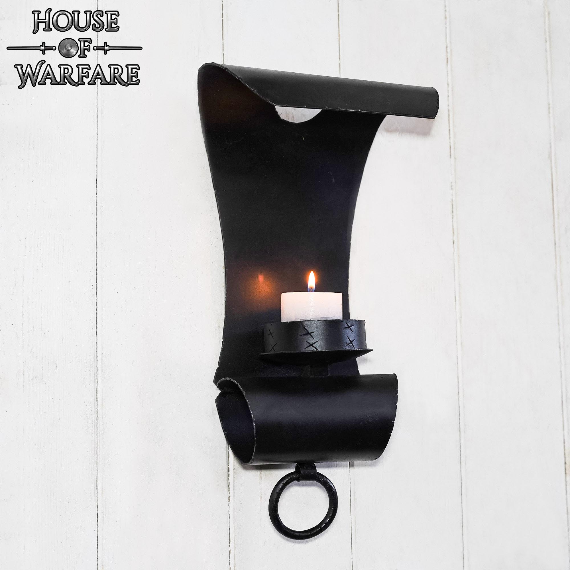 Vela Medieval de Hierro Forjado a Mano con Voluta para Montaje en Pared - Imagen 10