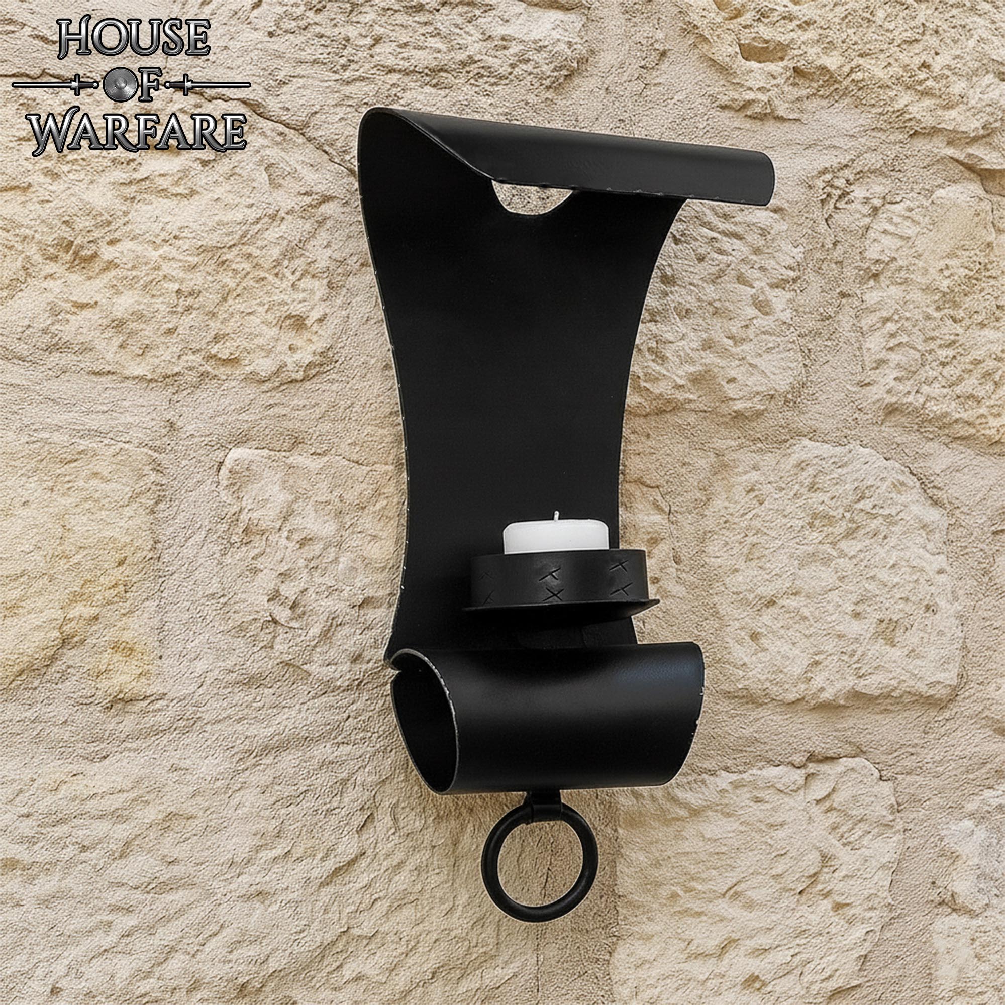 Vela Medieval de Hierro Forjado a Mano con Voluta para Montaje en Pared - Imagen 4