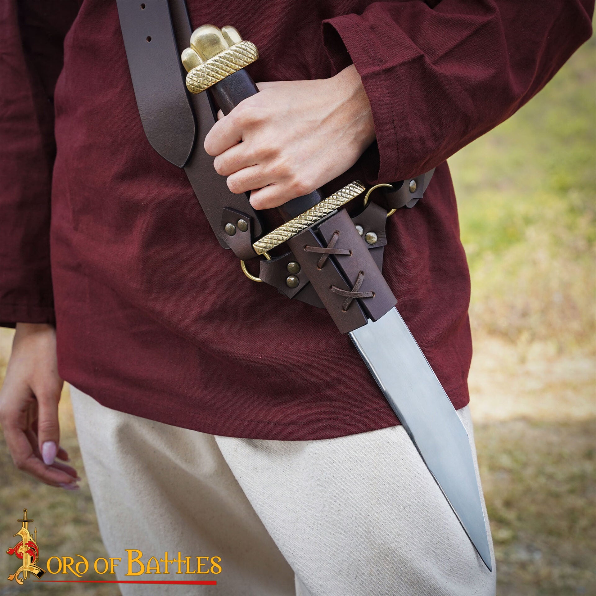 Daga Vikinga Seax con Vaina de Cuero - Imagen 1