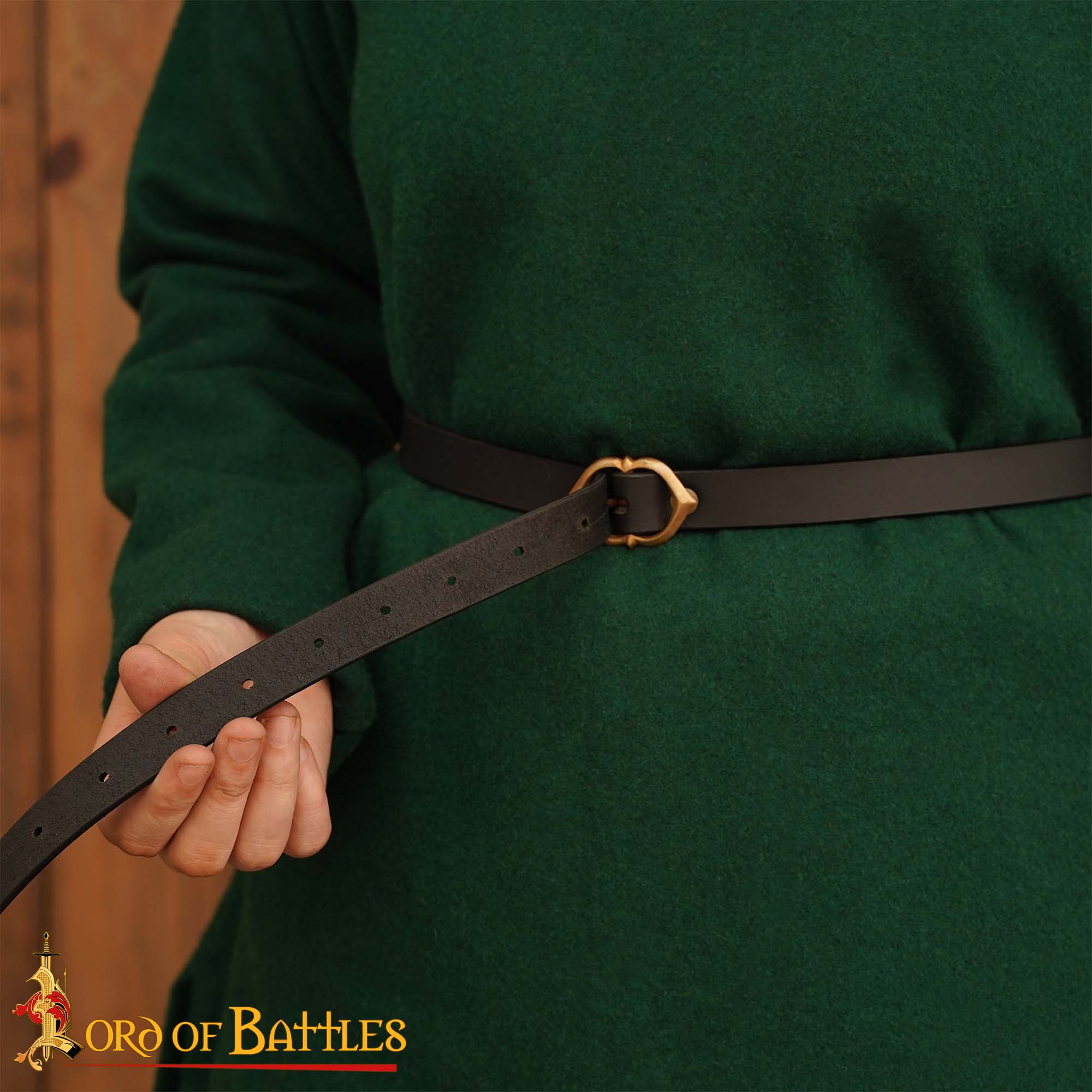 Cinturón Medieval de Cuero con Hebilla de Bronce Auténtico - Imagen 5