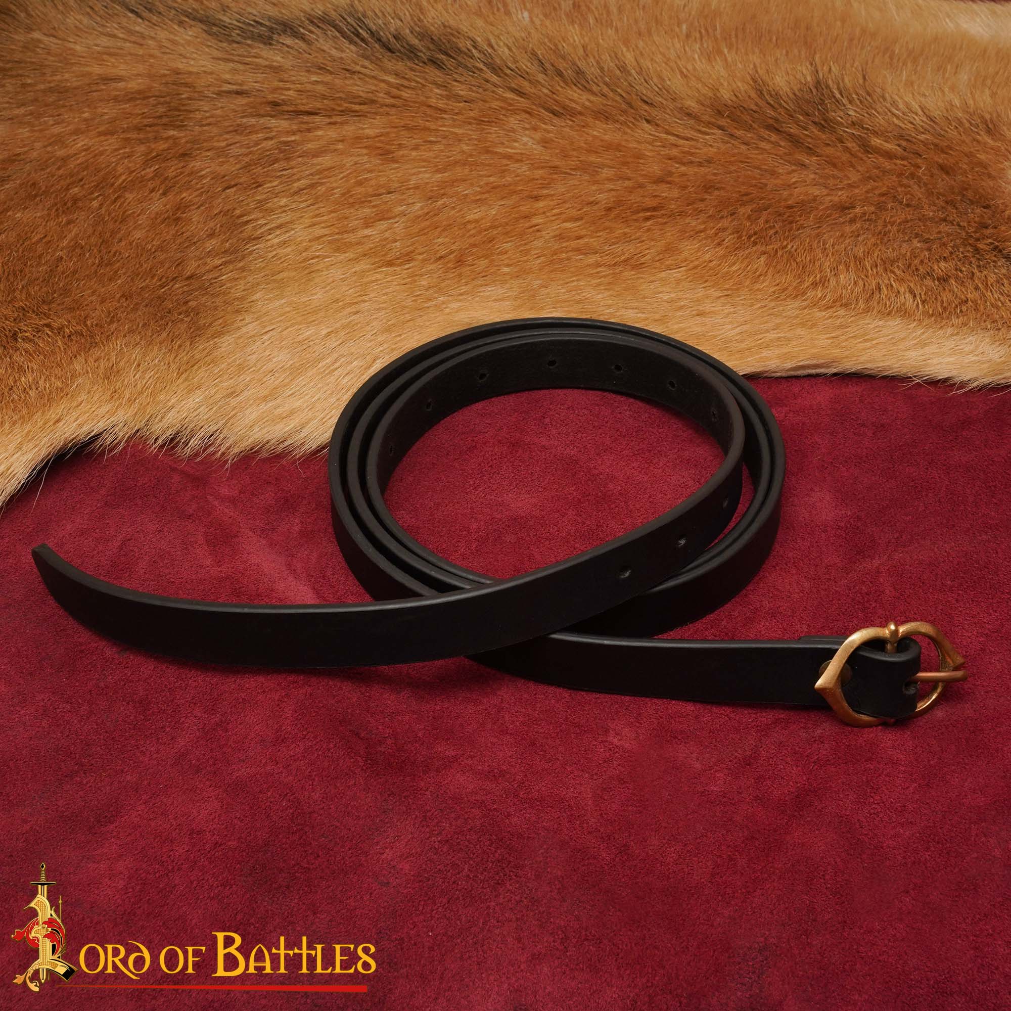 Cinturón Medieval de Cuero con Hebilla de Bronce Auténtico - Imagen 6