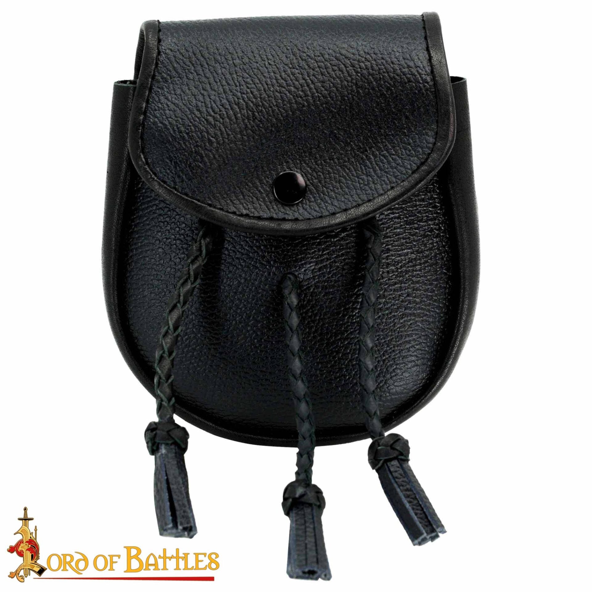 Sporran Medieval con Borlas Trenzadas Hecho a Mano de Cuero Genuino - Imagen 4