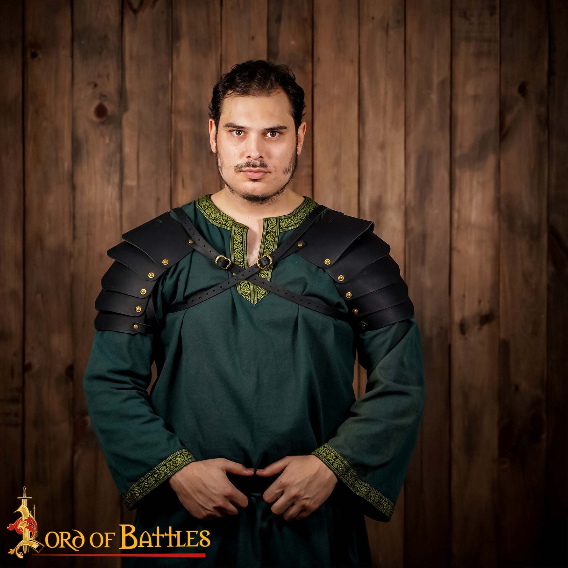 Fantasía Vikingo Pauldrons Cuero con Cinturones de Cuero Ajustables - Imagen 2