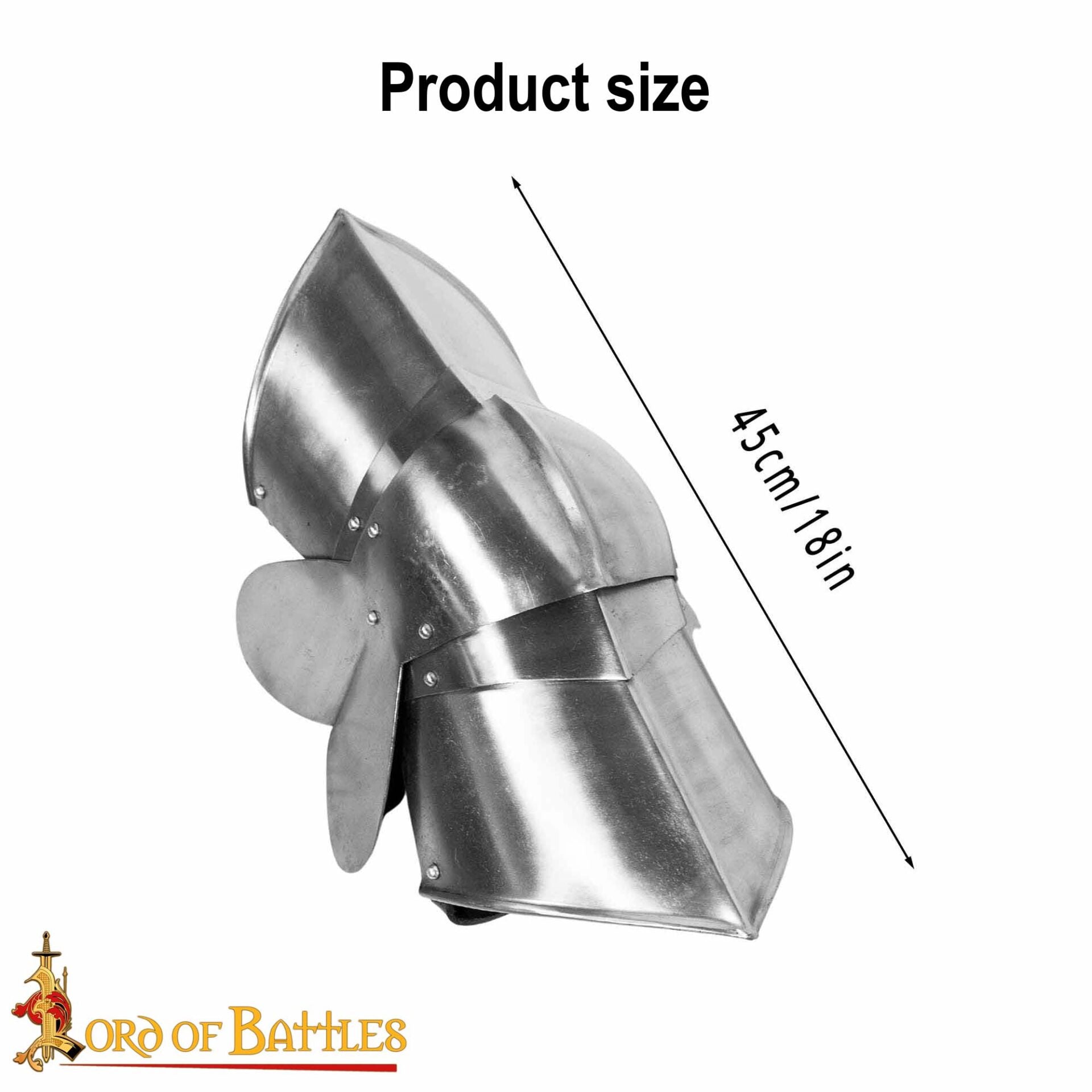 Mercenario Medieval Poleyns Rodillera de Acero Funcional Calibre 16 - Imagen 3