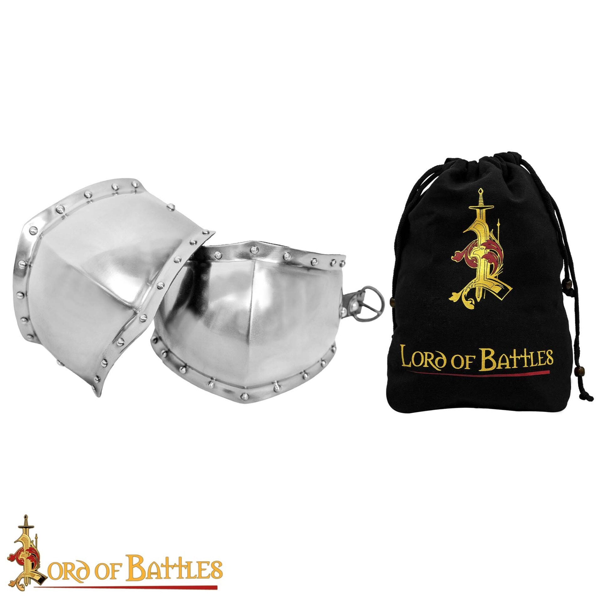 Caballero del Siglo Xiii - Xiv Poleyns Rodilleras Forradas de Ante Calibre 16 - Imagen 4