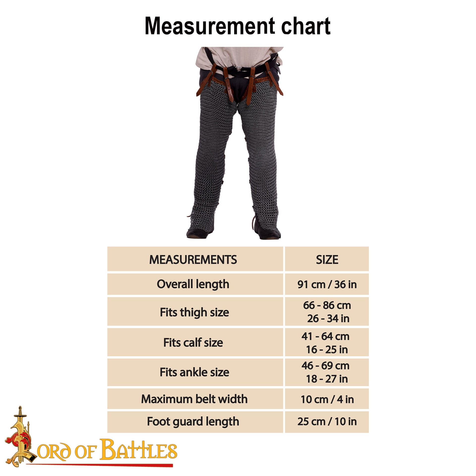 Chainmail Leggings Chausses 9 Mm 16 Gauge High Tensile Butted Rings With Leather Straps - Imagen 7