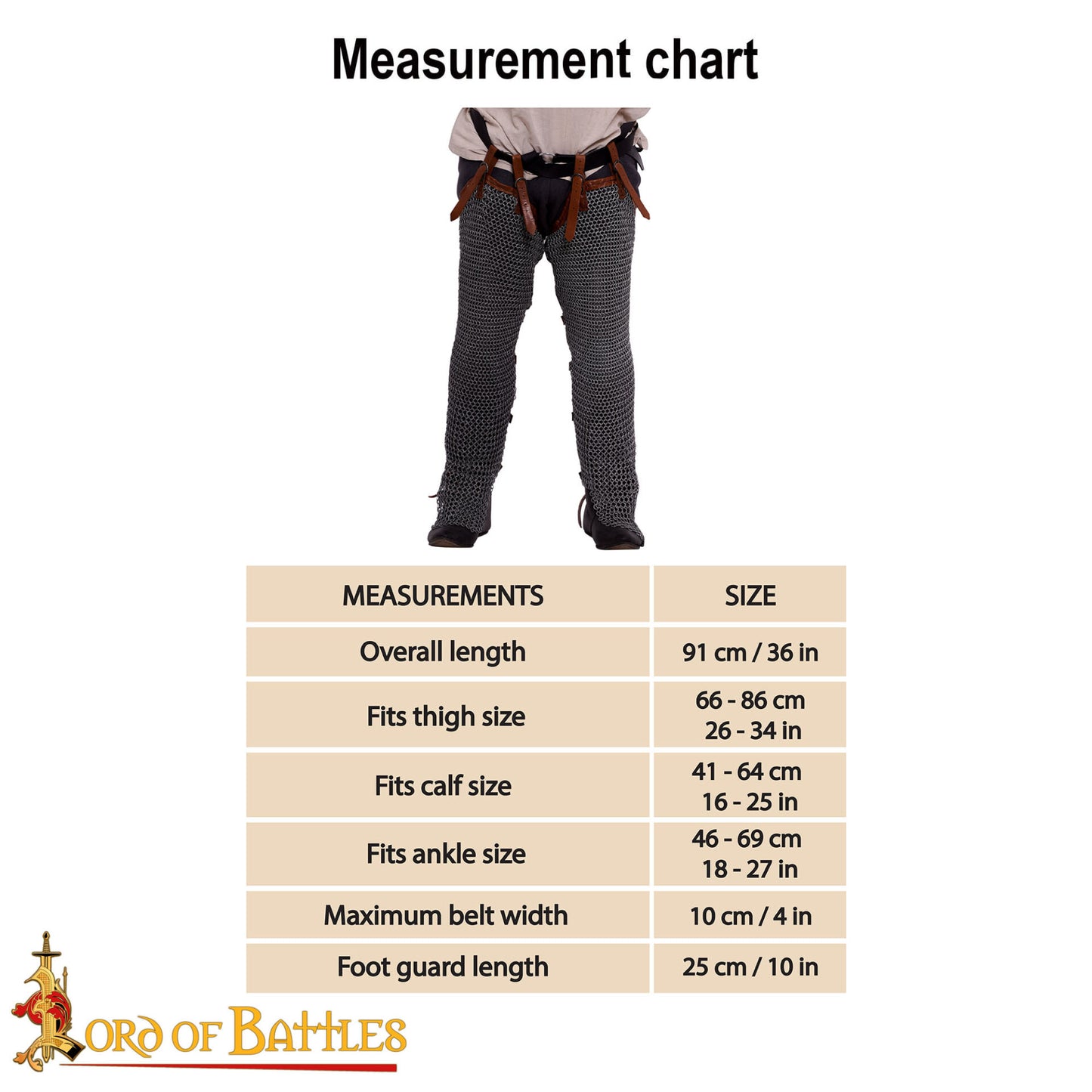 Chainmail Leggings Chausses 9 Mm 16 Gauge High Tensile Butted Rings With Leather Straps - Imagen 7