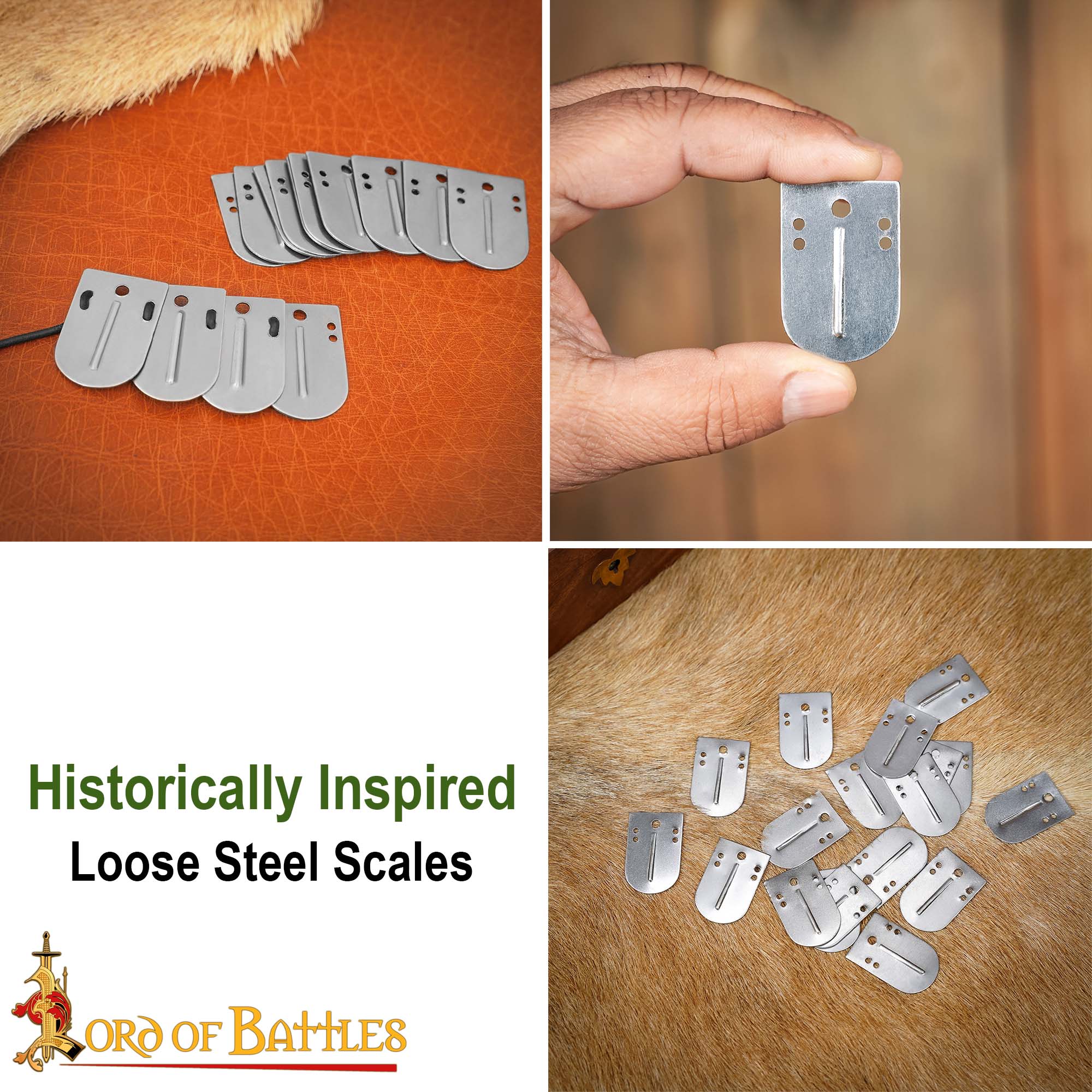 Birka Lamellar Placas de Acero Sueltas para Armadura de Placas de Escamas Vikingas - Juego de 20 Piezas - Imagen 8
