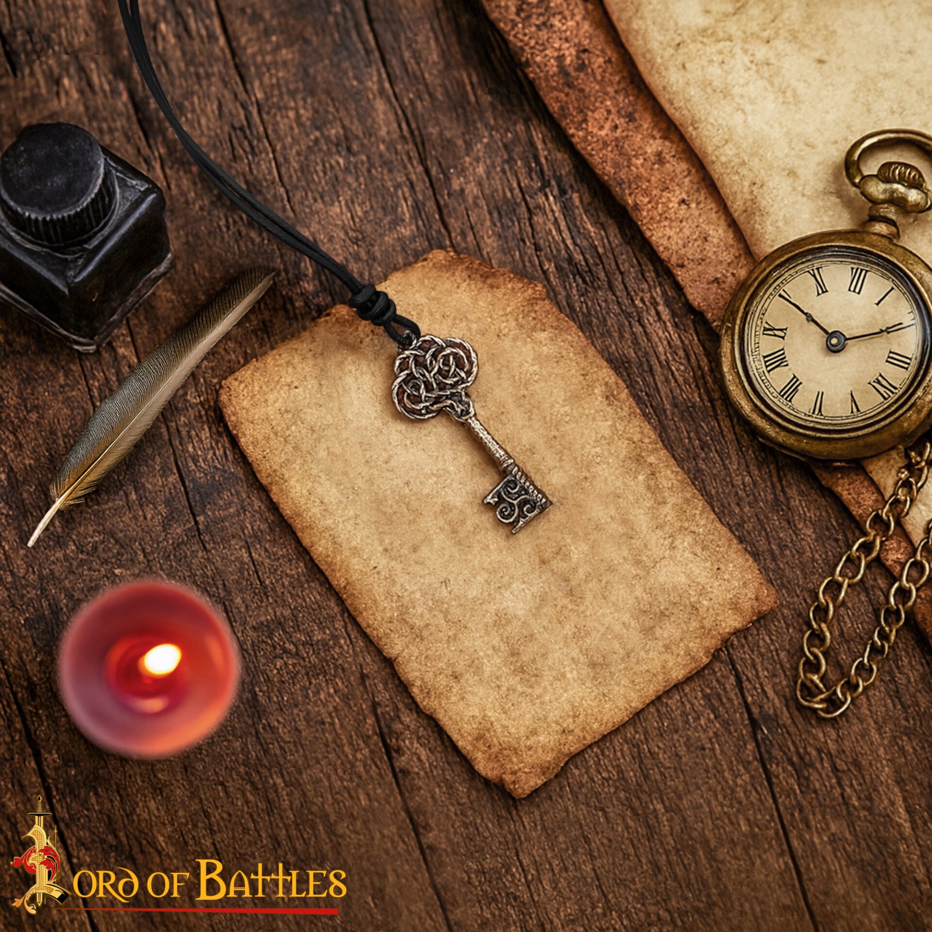 Colgante de Llave Medieval de Bronce Fundido a la Cera Perdida - Imagen 5